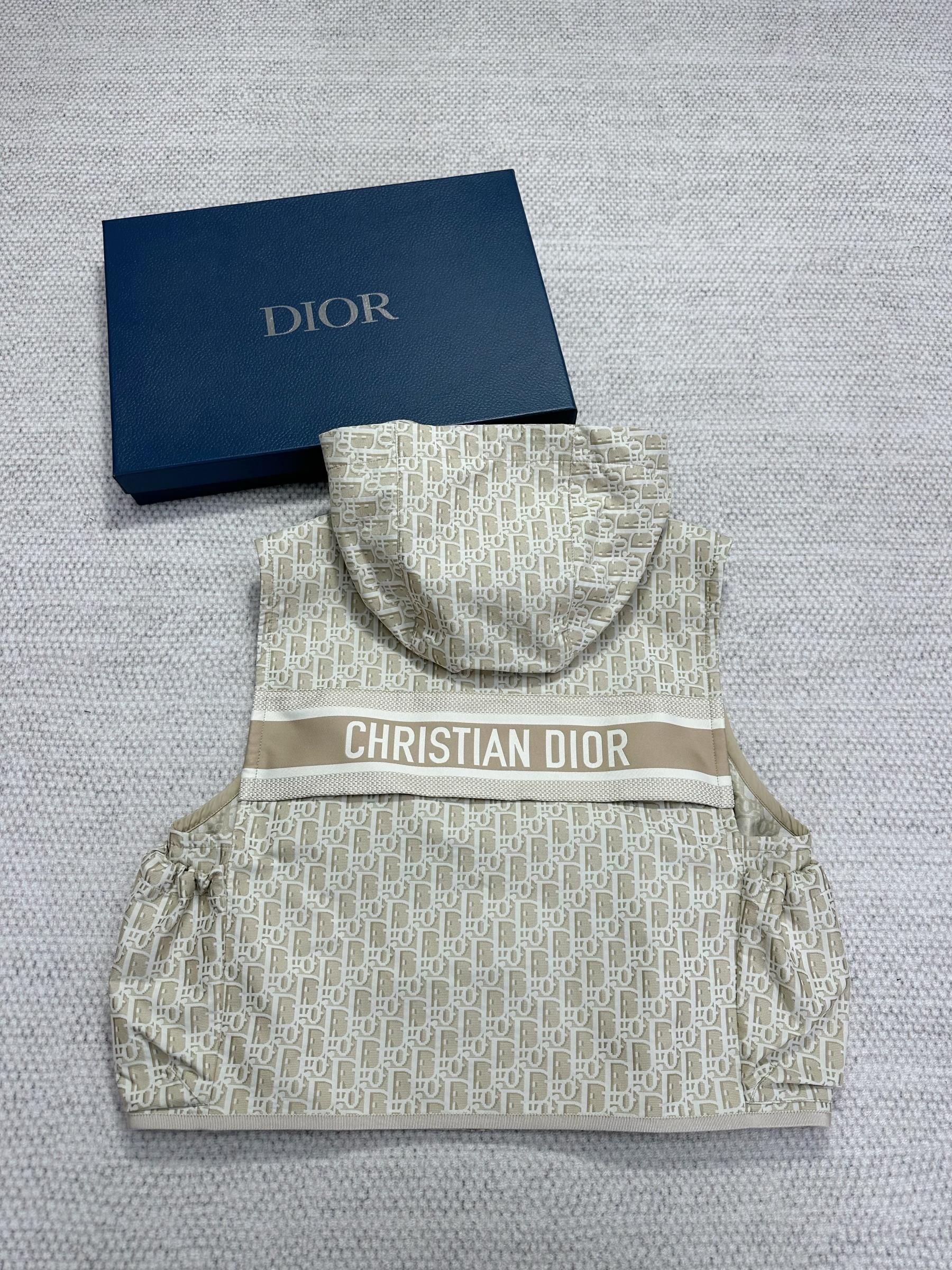 NIGO Dior Women's Spring/Summer Logo Printed Solid Color Hooded Zipper Sleeveless Vest Jacket #nigo76126