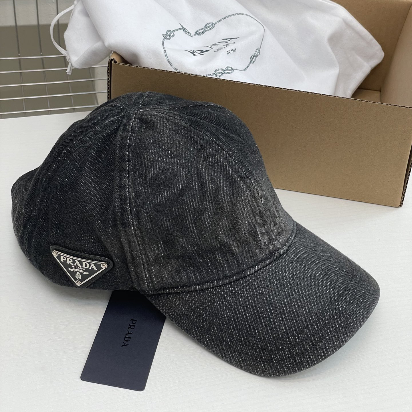 NIGO Prada Men's Metal Triangle Tag Logo Solid Color Cowboy Baseball Cap Fisherman's Hat #nigo76124