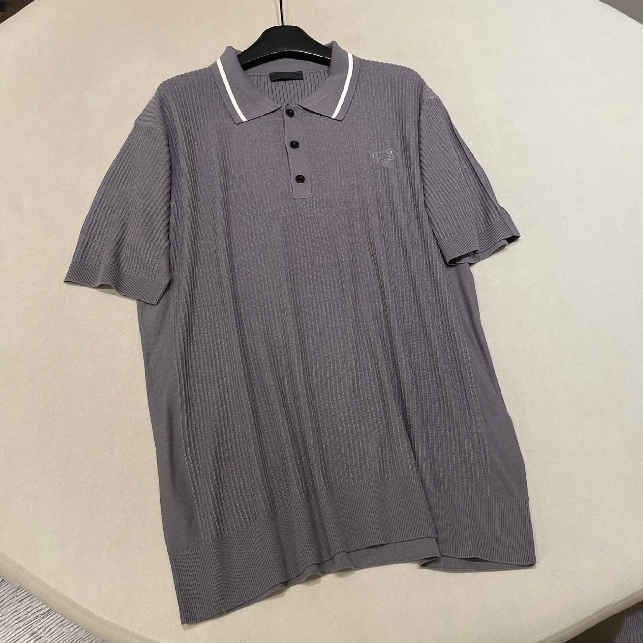 NIGO Prada Men'S Spring And Summer Silk Cotton Polo Knit Short-Sleeved Lapel Embroidered Logo Fashionable And Comfortable Casual Tops T-Shirt #nigo75984