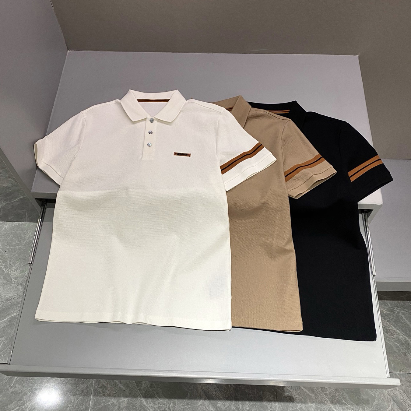 NIGO Ermenegildo Zegna Men's Summer Solid Color Breathable Beaded Cotton Fabric Polo Neck Short Sleeve T-Shirt #nigo76139