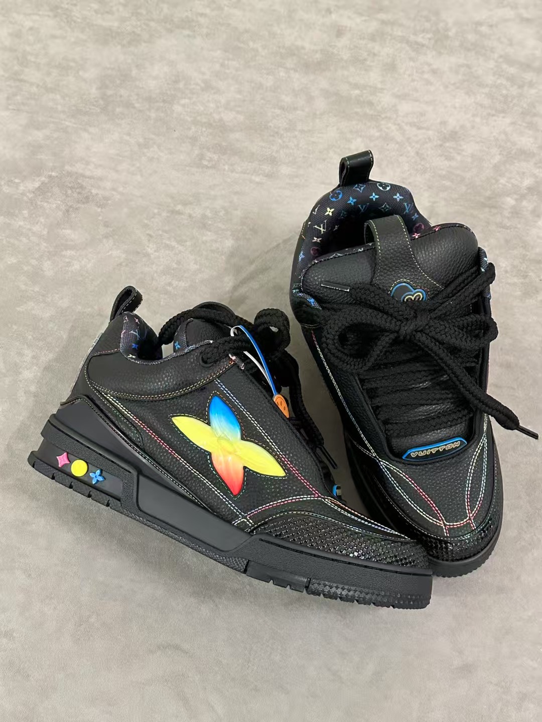 NIGO Louis Vuitton LV Trainer Monogram Flower Men's Cowhide Retro Basketball Shoes Fashion High Street Sneakers #nigo76141