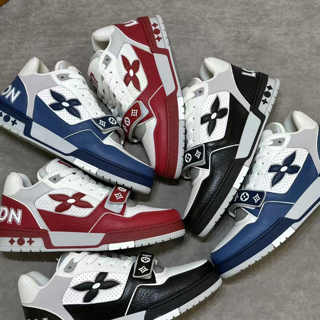 NIGO Louis Vuitton LV Trainer Monogram Flower Men's Cowhide Retro Basketball Shoes Fashion High Street Sneakers #nigo76142