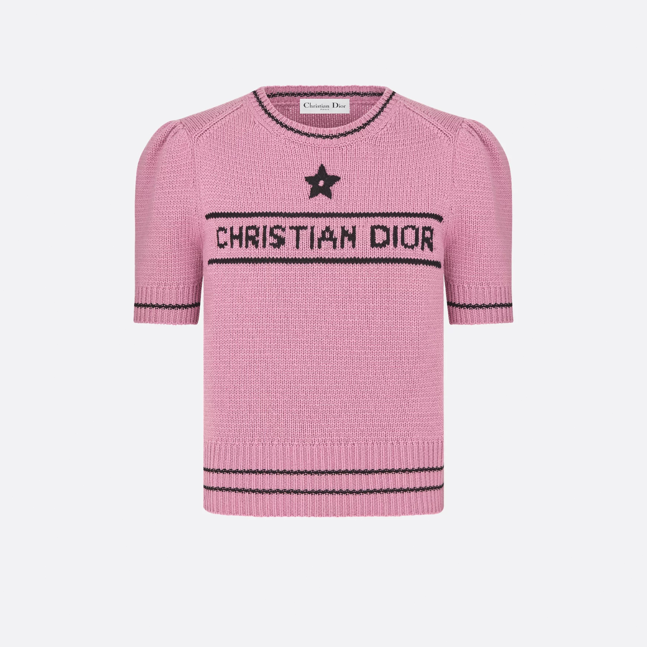 NIGO Dior Women's Wool Blend Knit Short Sleeve Top Round Neck Fashion Temperament Short T-Shirt Knitwear #nigo81137