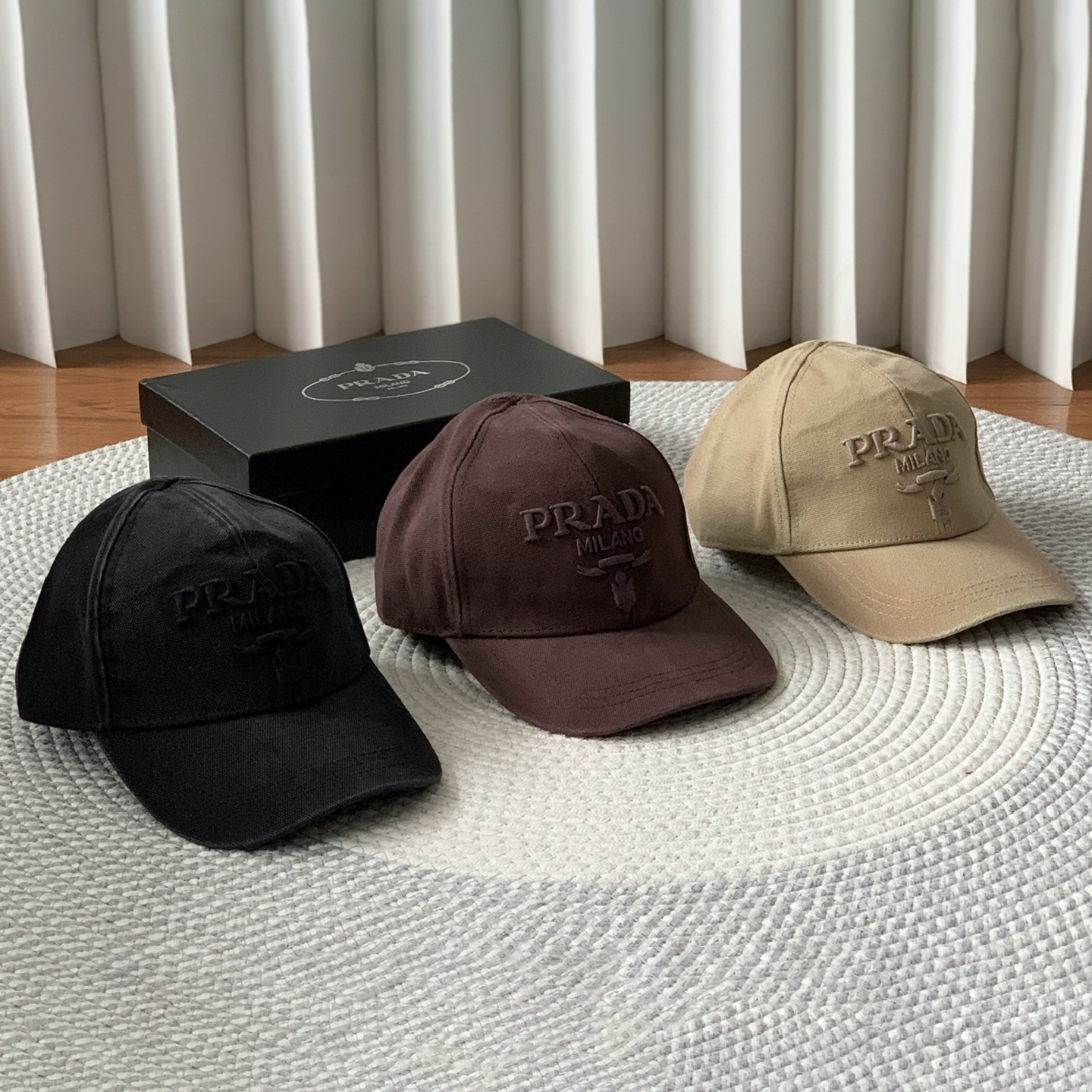 NIGO Prada Men's Women's Spring And Summer Solid Colour Logo Embroidery Baseball Cap Fashion High Street Casual Hundred Hat #nigo76153