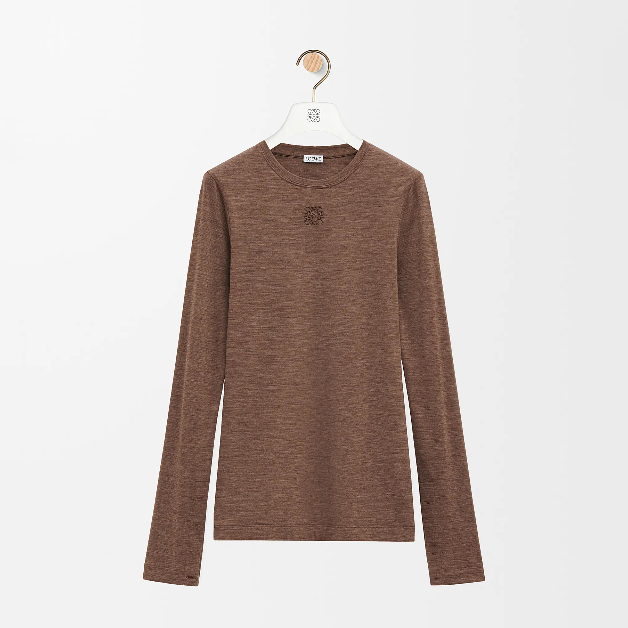 NIGO Loewe Women's Spring Summer Embroidered Logo Printed Solid Color Cotton Long Sleeve T-Shirt #nigo76162