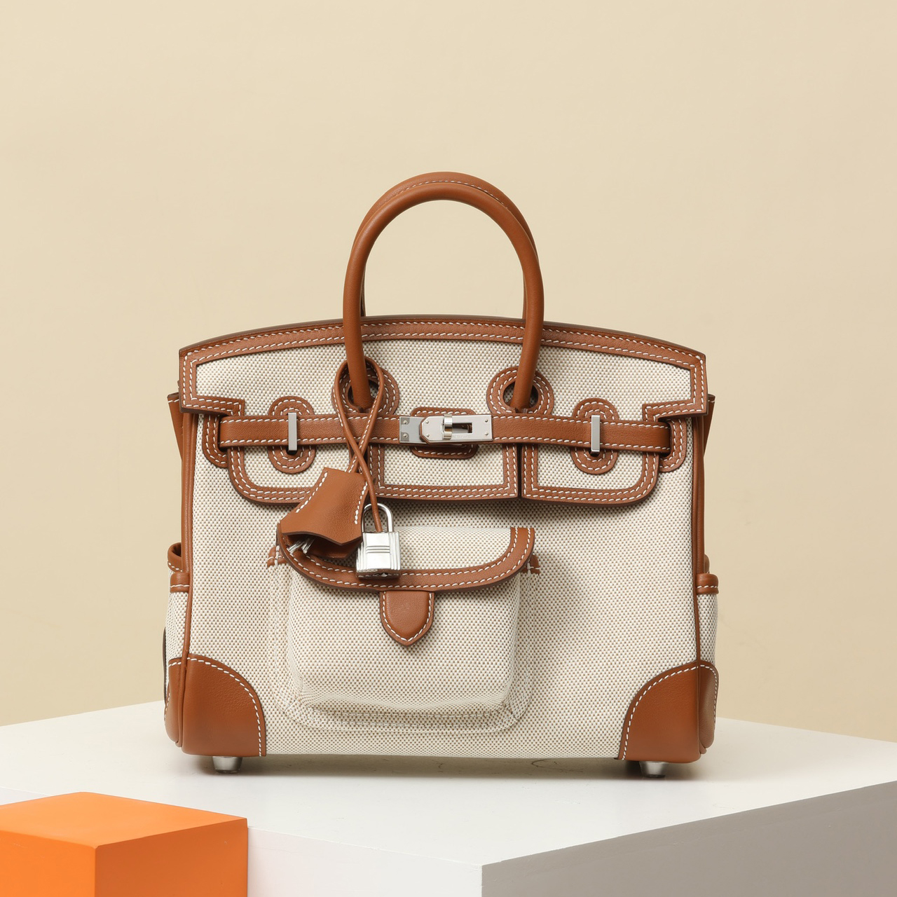 NIGO Hermes BK Women's Colorblocked Cowhide Handbag Metal Clasp Kelly Bag Bags Handbag Accessories #nigo76155