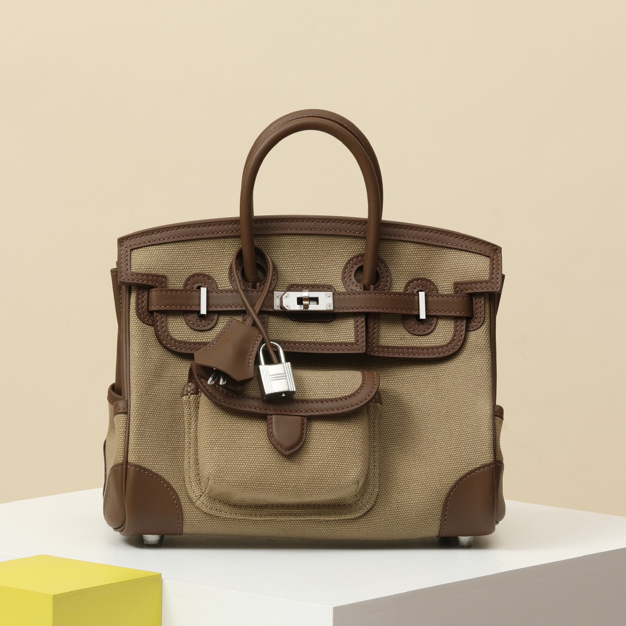 NIGO Hermes BK Women's Colorblocked Cowhide Handbag Metal Clasp Kelly Bag Bags Handbag Accessories #nigo76155