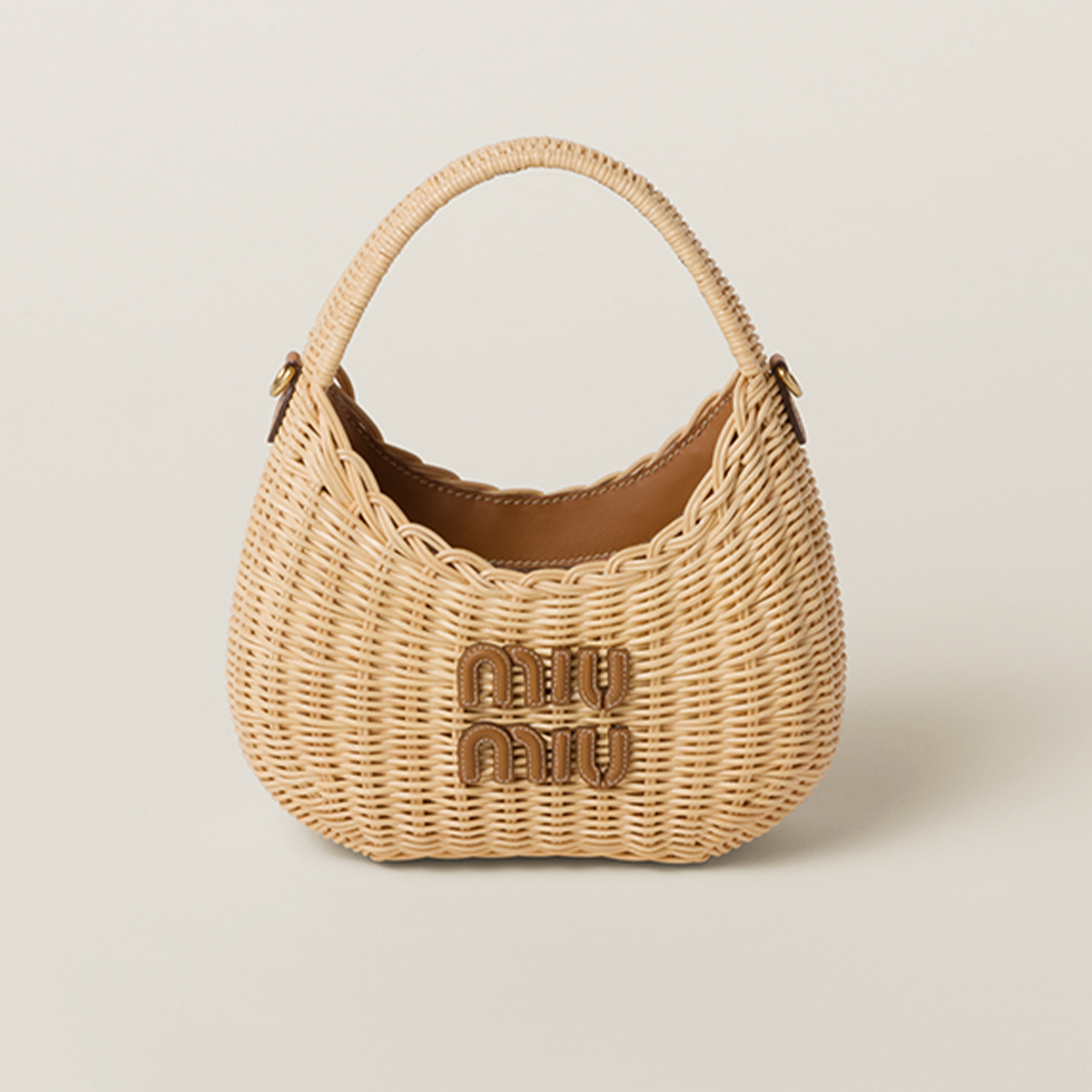 NIGO MiuMiu Wander Woven Hobo Small Handbag Women's Fashion Versatile Casual Summer Bags Bag 5BC125_2BVU_F0KFZ_V_OOO #nigo81141