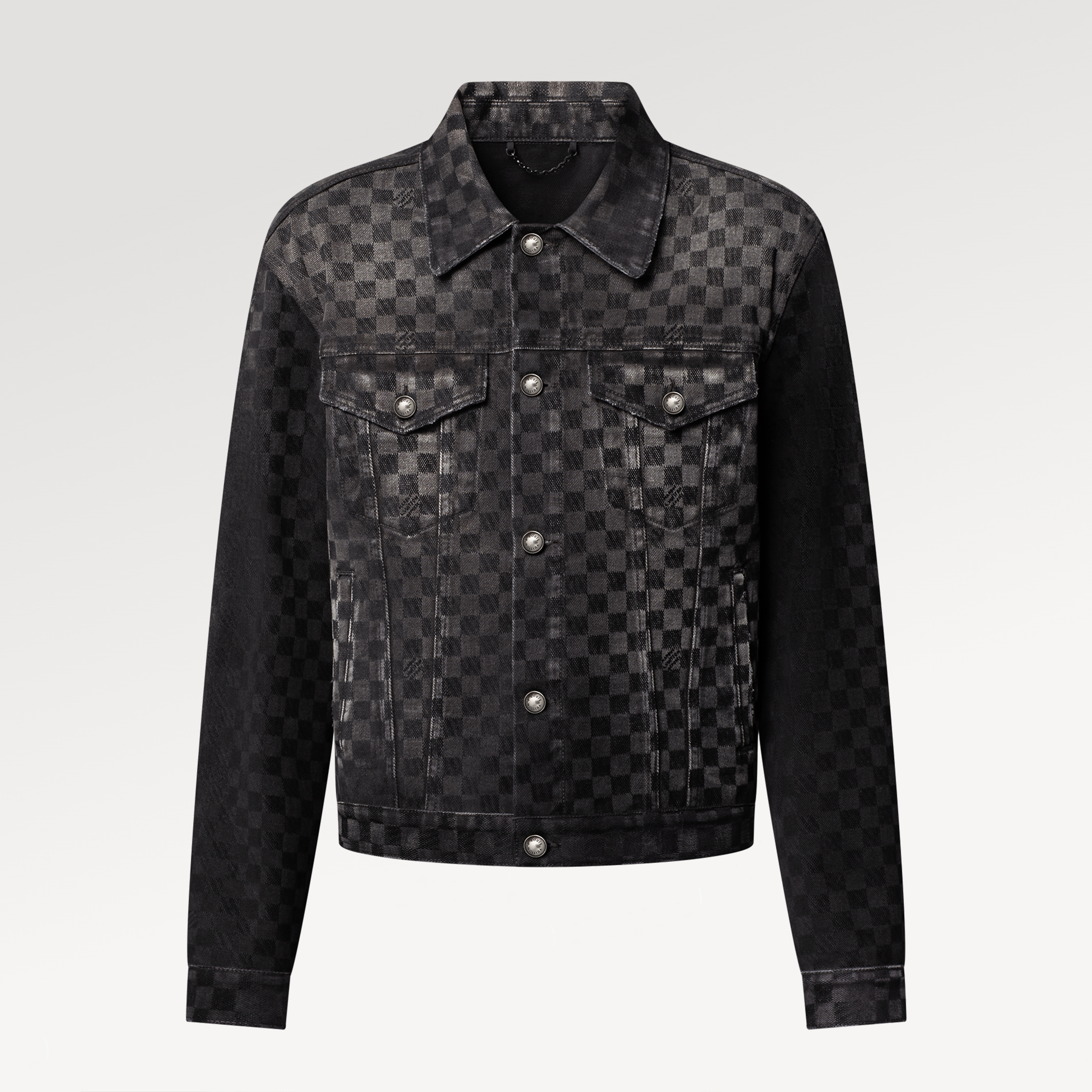 NIGO Louis Vuitton Men's Spring Autumn Black Checkered Damier Flocked Suit Lapel Single Breasted Long Sleeve Jacket Straight Wide Leg Trousers Suit Set #nigo81138