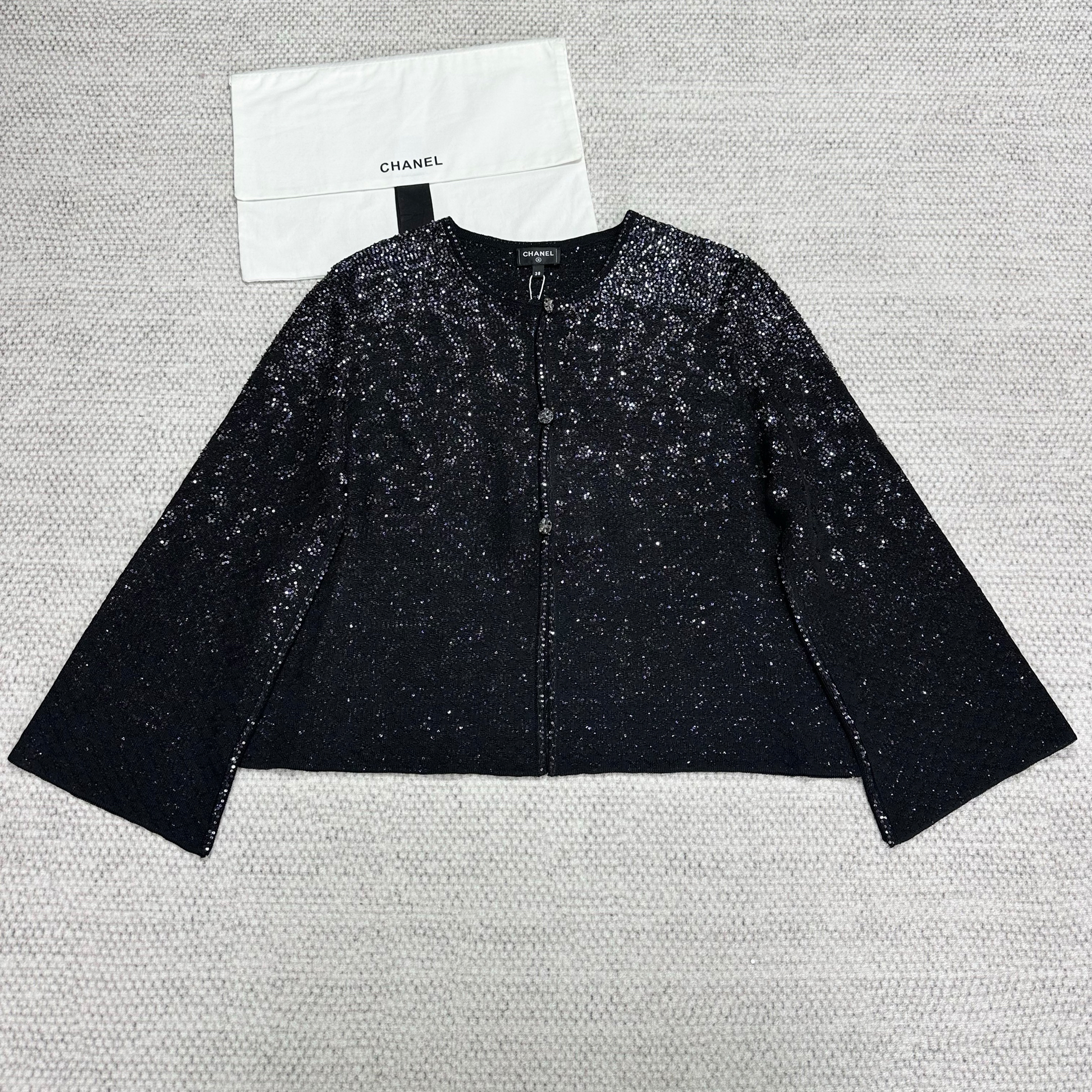NIGO Chanel Women's Spring And Summer Black Temperament Elegant Cape Short Sequins Tweed Jacket Long Straight Thin Long Skirt Suit Set Ngvp #nigo1345