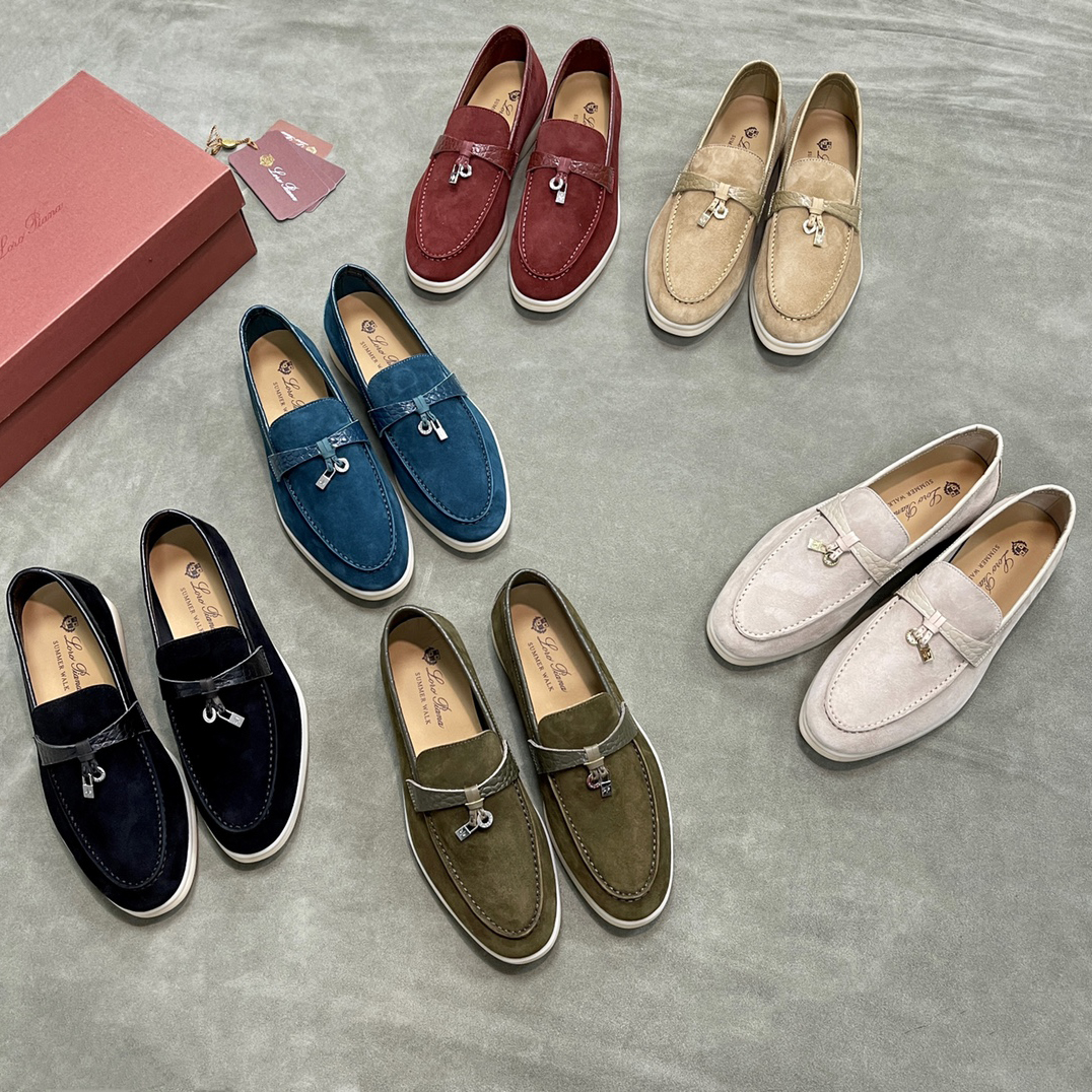NIGO Loro Piana Summer Women's Moccasin Shoes Suede Cowhide Classic Fashion Casual Loafers #nigo76183