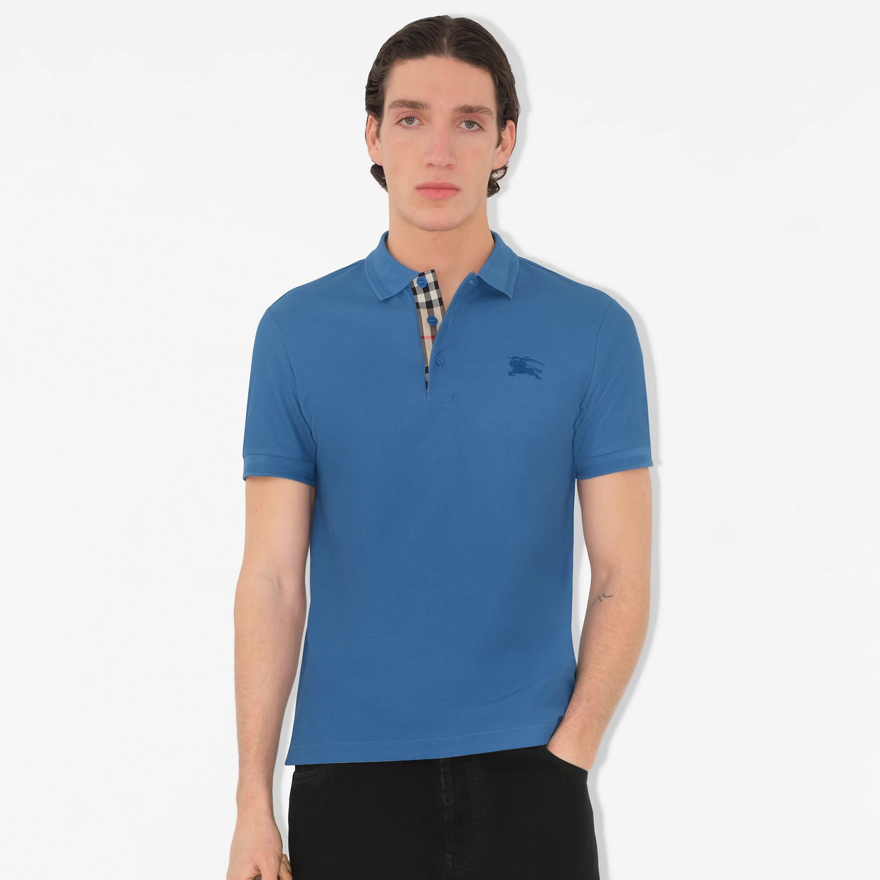 NIGO Burberry Men's Summer Solid Color Embroidered Knight Pattern Polo Neck Short Sleeve T-Shirt #nigo76185