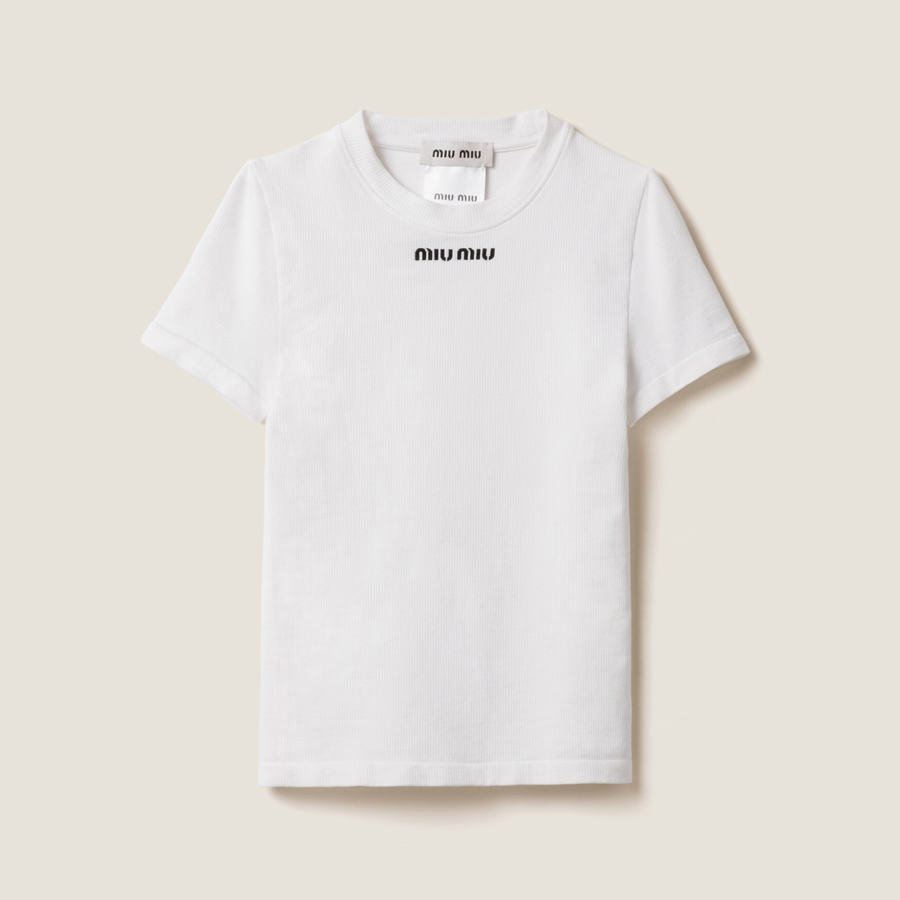 NIGO MiuMiu Women's Summer Embroidery Letter Print Solid Color Round Neck Cotton Short Sleeve T-Shirt #nigo76164