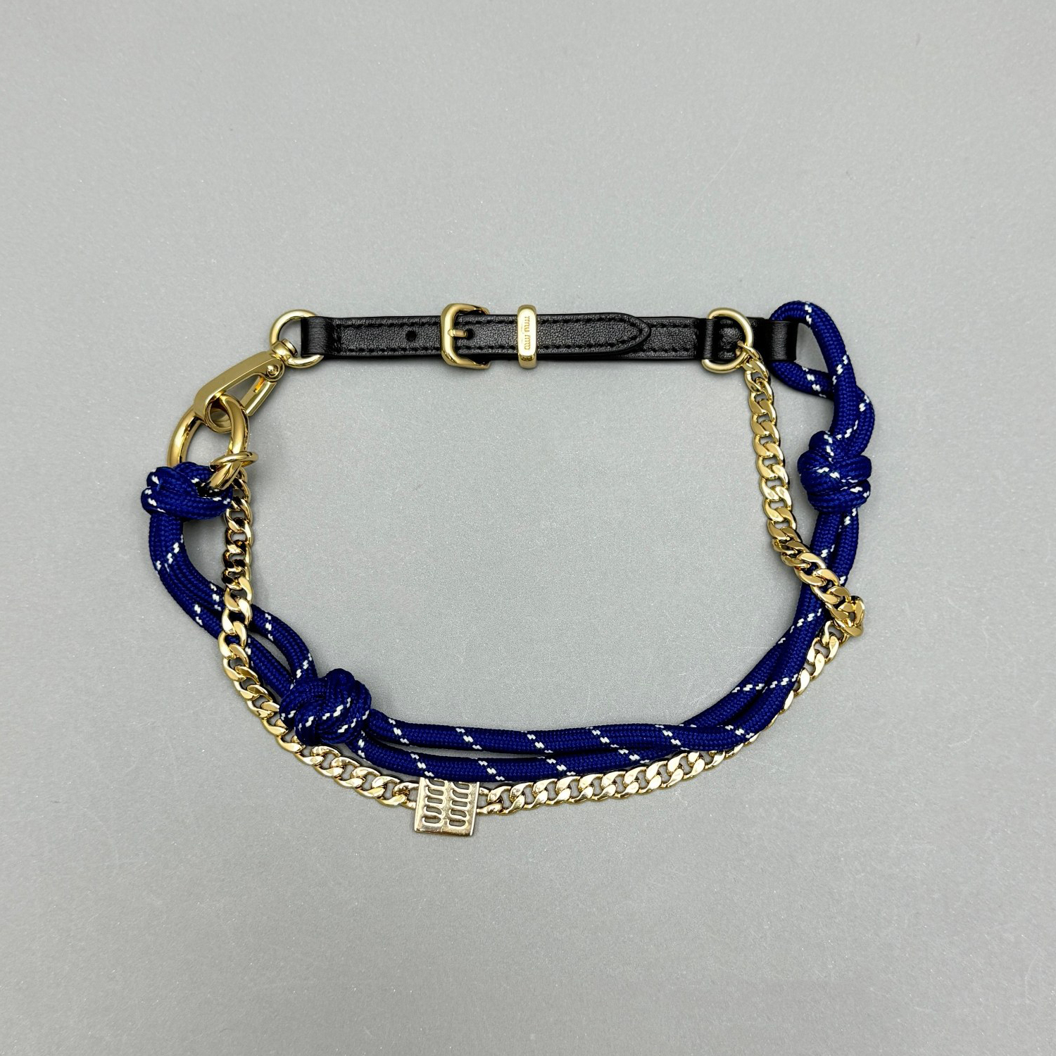 NIGO MiuMiu Women's Colorblocking Leather Metal Braided Bracelet Charms Accessories #nigo76182