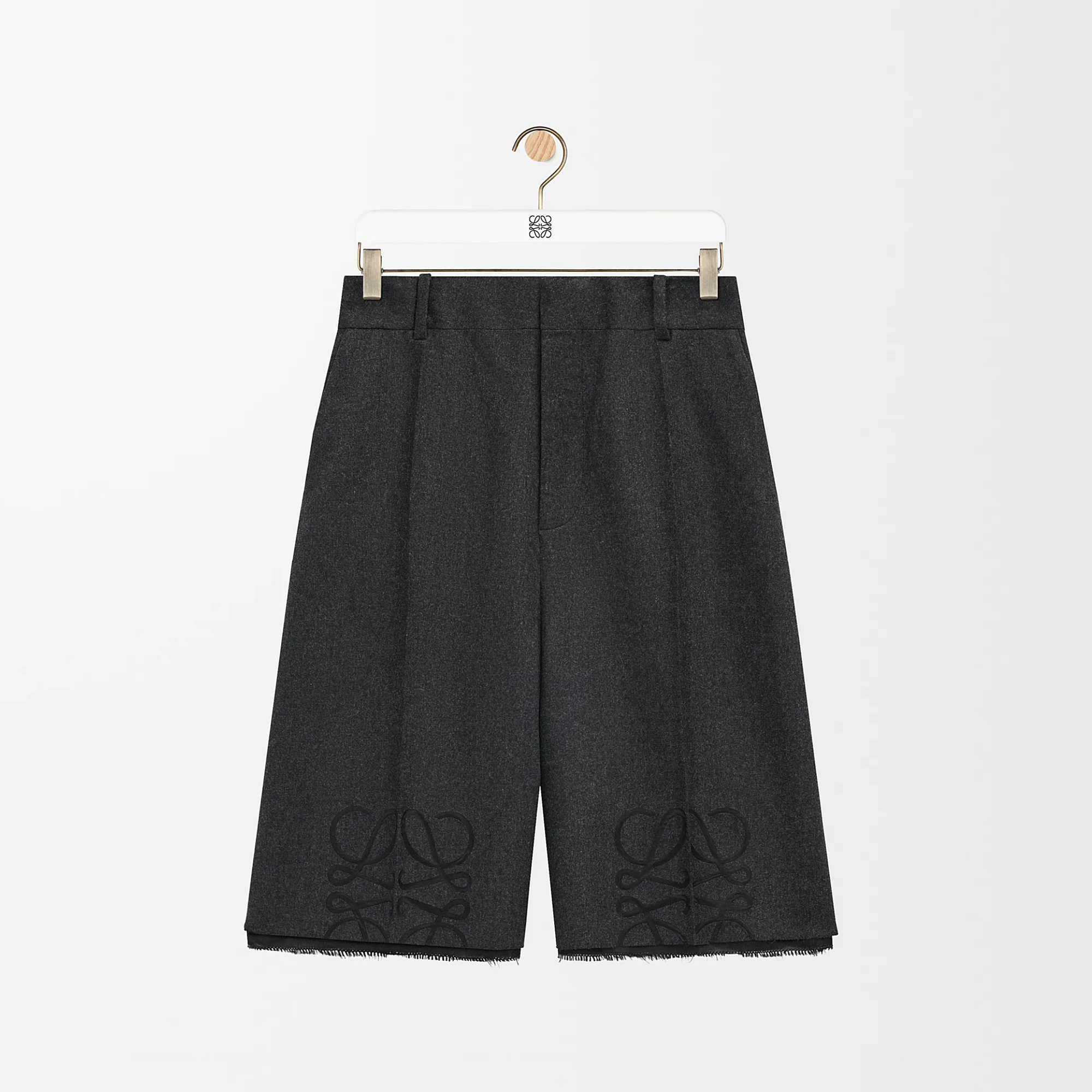 NIGO Loewe Women's Spring/Summer Solid Color Pattern Printed Mid Waist Casual Wool Shorts #nigo76172