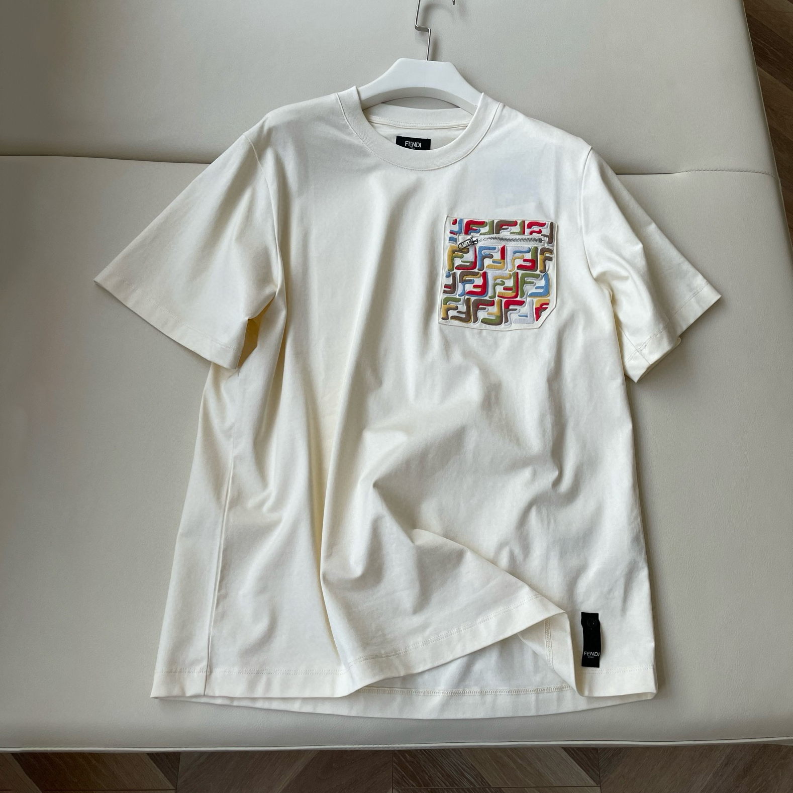 NIGO Fendi Men's Summer Embroidered Logo Printed Solid Color Round Neck Cotton Short Sleeve T-Shirt #nigo76179