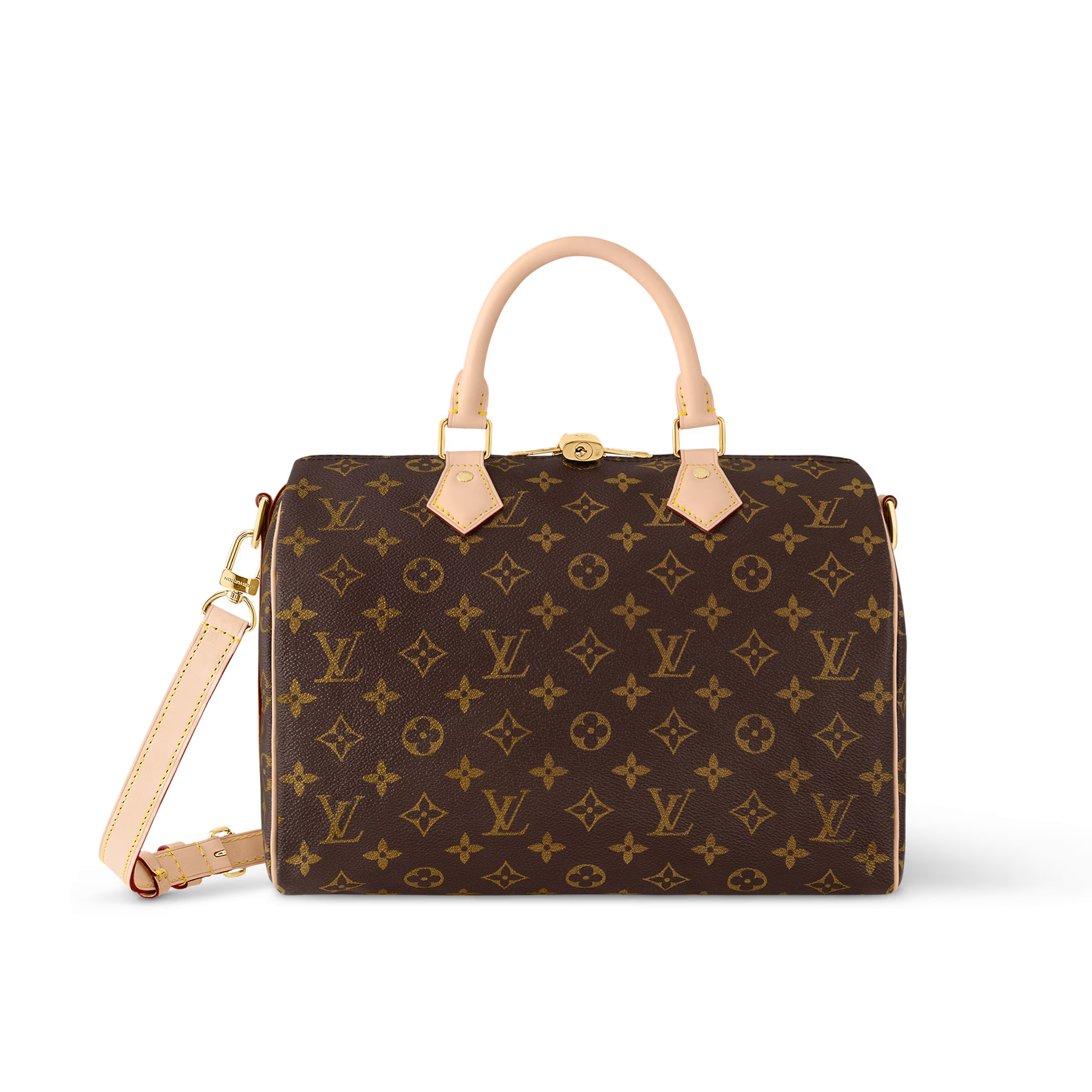 NIGO Louis Vuitton Speedy Bandoulière 30 Women's Brown Letter Printing Detachable Condition Shoulder Strap Zipper Closure Coated Canvas Single Shoulder Crossbody Tote Travel Bag Bags #nigo76188