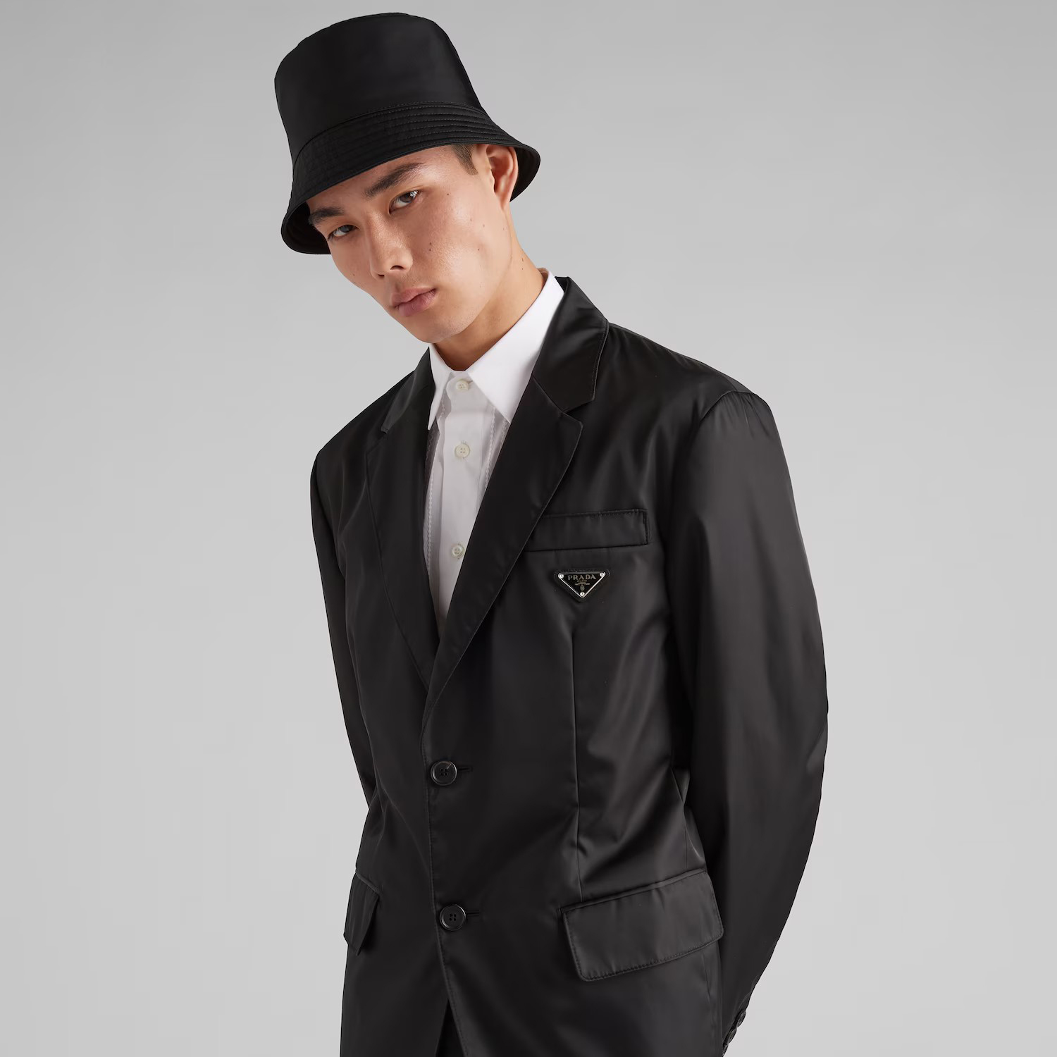 NIGO Prada Men's Spring and Autumn Solid Color Re-Nylon Single Breasted Long Sleeve Blazer Jacket #nigo76197