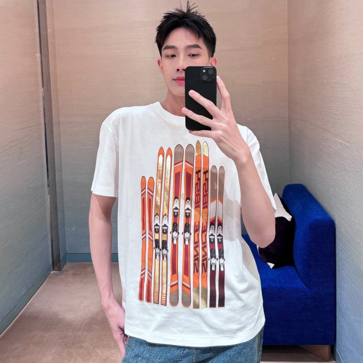 NIGO Louis Vuitton Men's Summer Graphic Printed Round Neck Cotton Solid Color Short Sleeve T-Shirt #nigo76187