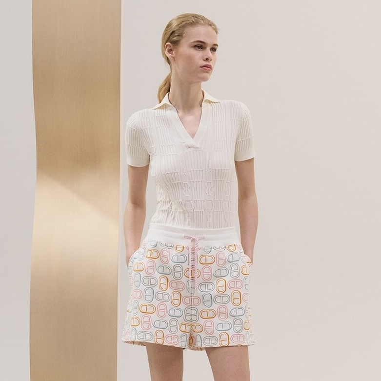 NIGO Hermes Women's Knitted V-neck Spring, Autumn And Winter Silk Cotton Blend Short Sleeve Pullover Top Solid Color Sweater Ngvp #nigo1394