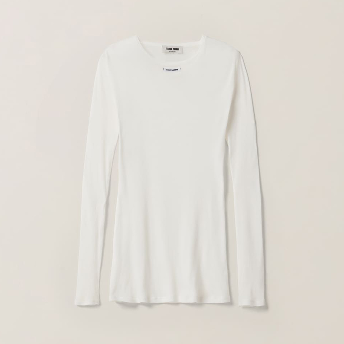 NIGO MiuMiu ﻿Women's Summer Solid Color Ribbed Knit Jersey Casual Long Sleeve T-Shirt Solid Color Cotton Dresses #nigo76219