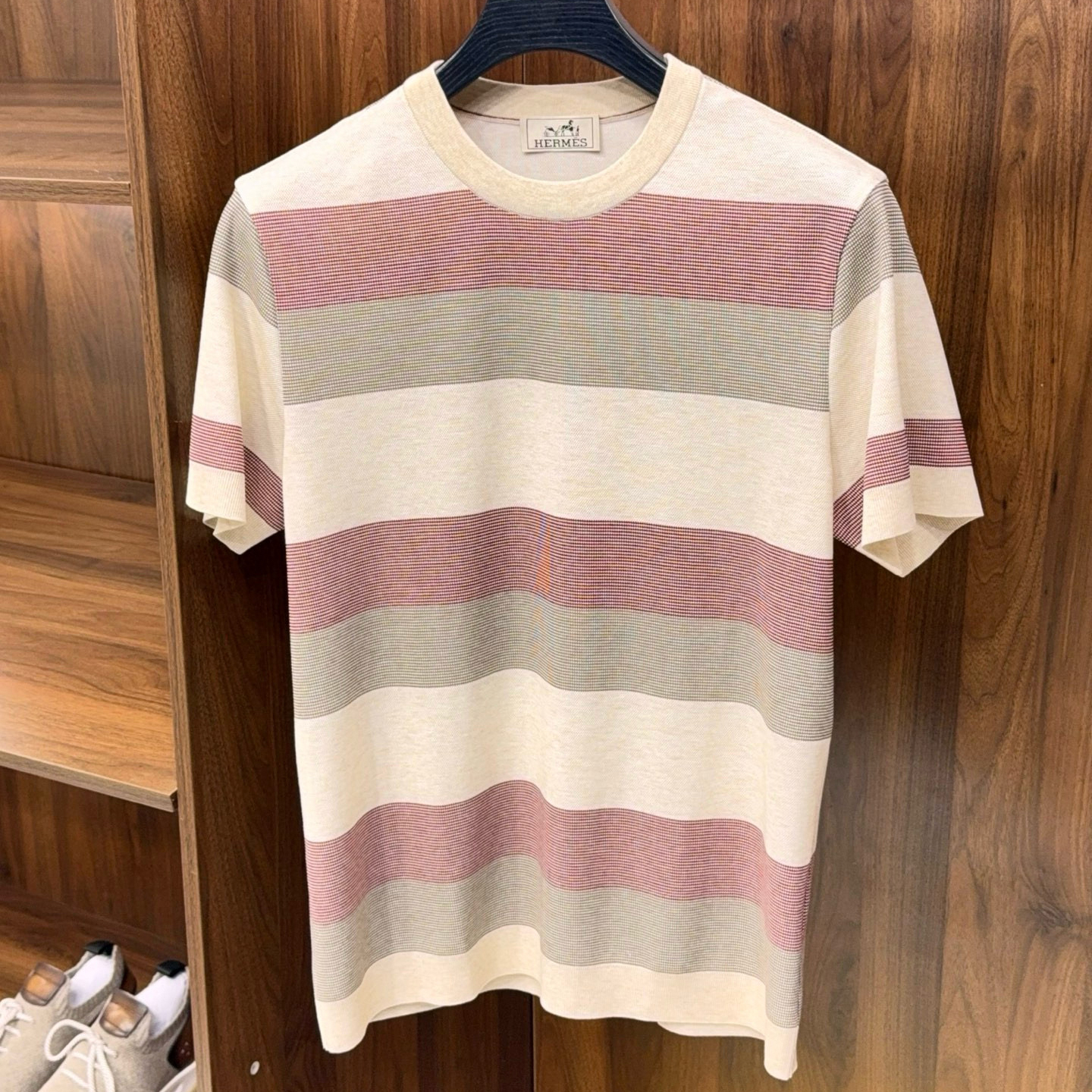 NIGO Hermes Men's Summer Colorblocked Striped Cotton Round Neck Short Sleeve T-Shirt Ngvp #nigo1396