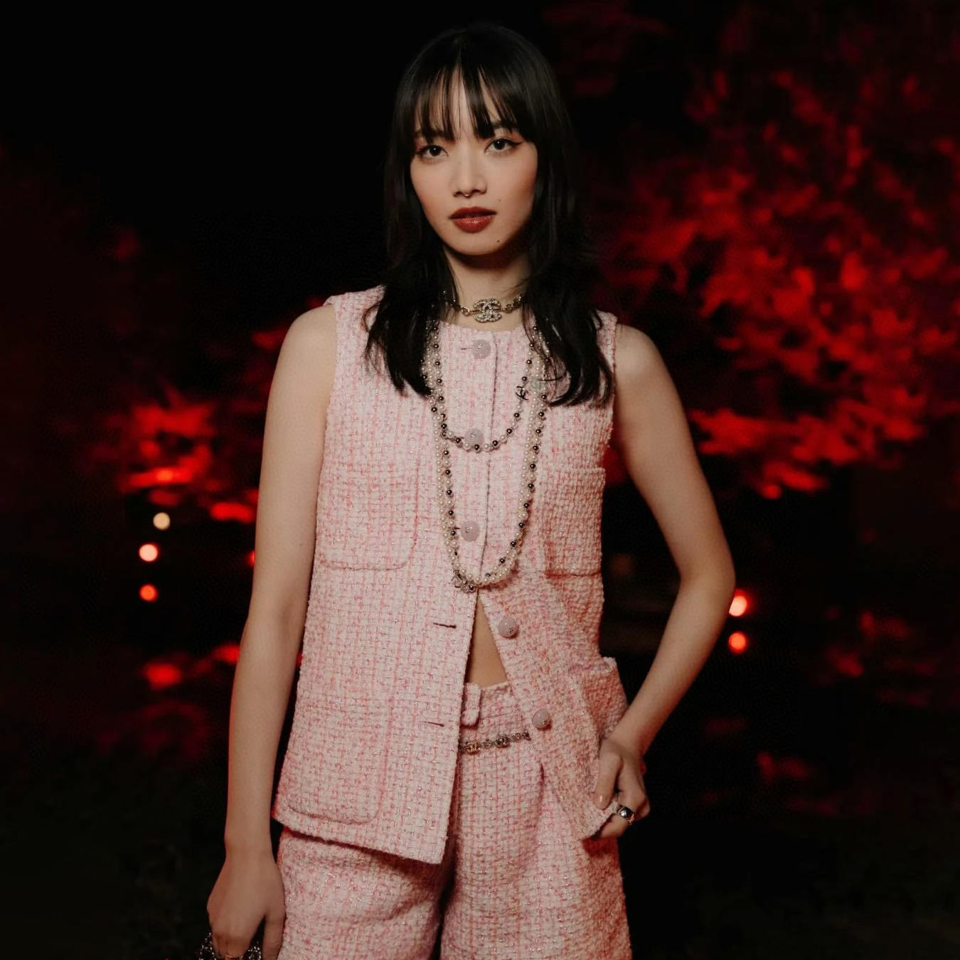 NIGO Chanel Women's Spring Solid Color Round Collar Wool Tweed Sleeveless Single Breasted Jacket #nigo76238