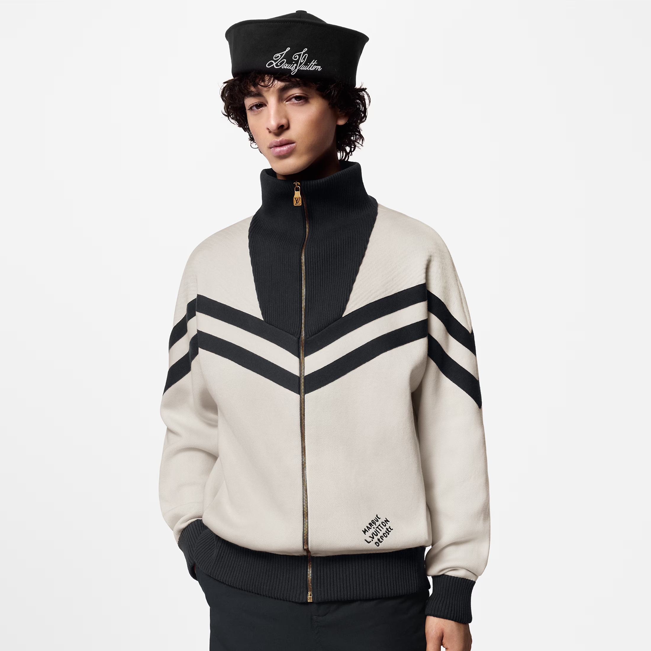 NIGO Louis Vuitton Men's Spring and Autumn Colorblocking Standing Lapel Knit Long Sleeve Zipper Jacket #nigo76231