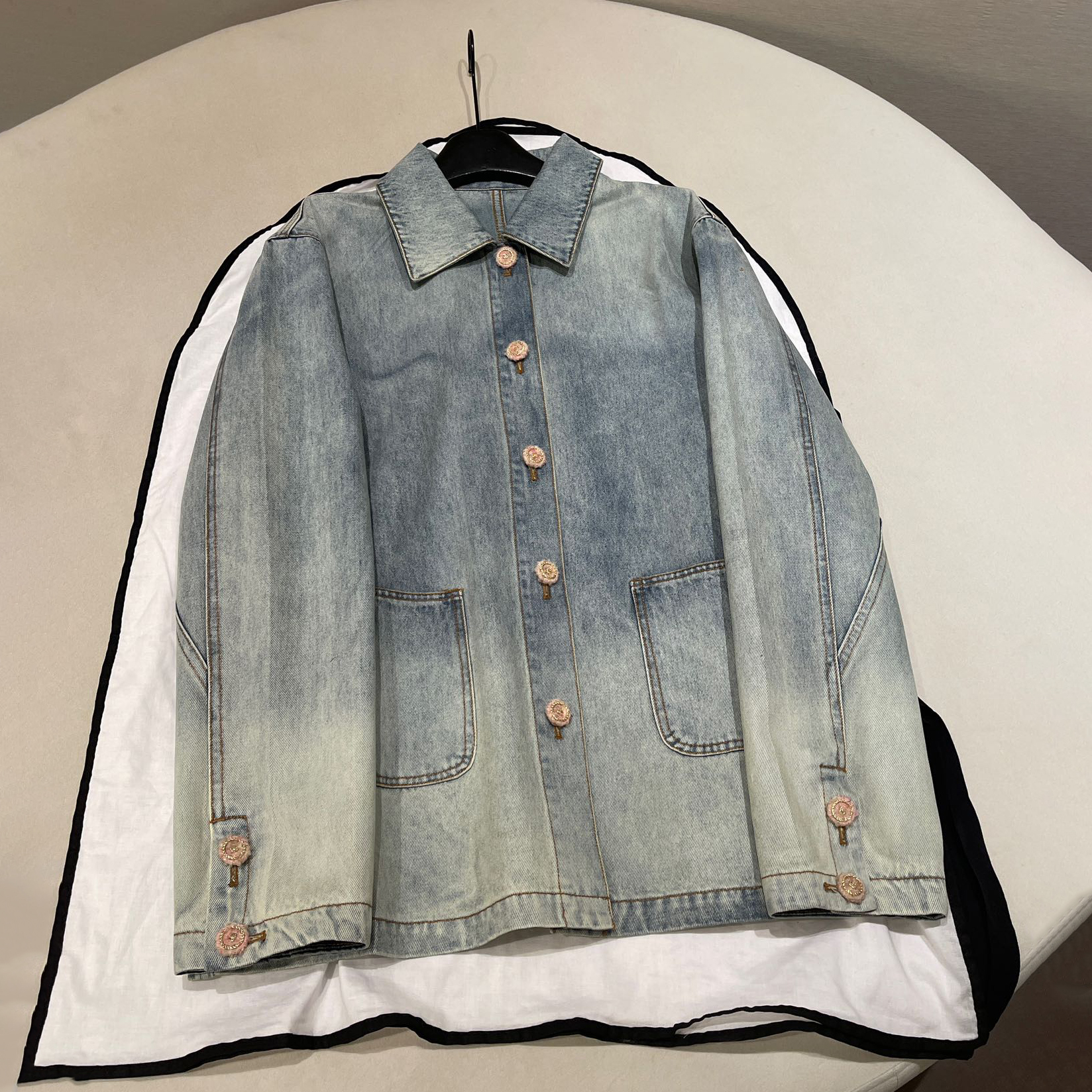 NIGO Chanel Women's Spring And Fall Blue Single Breasted Long Sleeved Denim Jacket #nigo76242