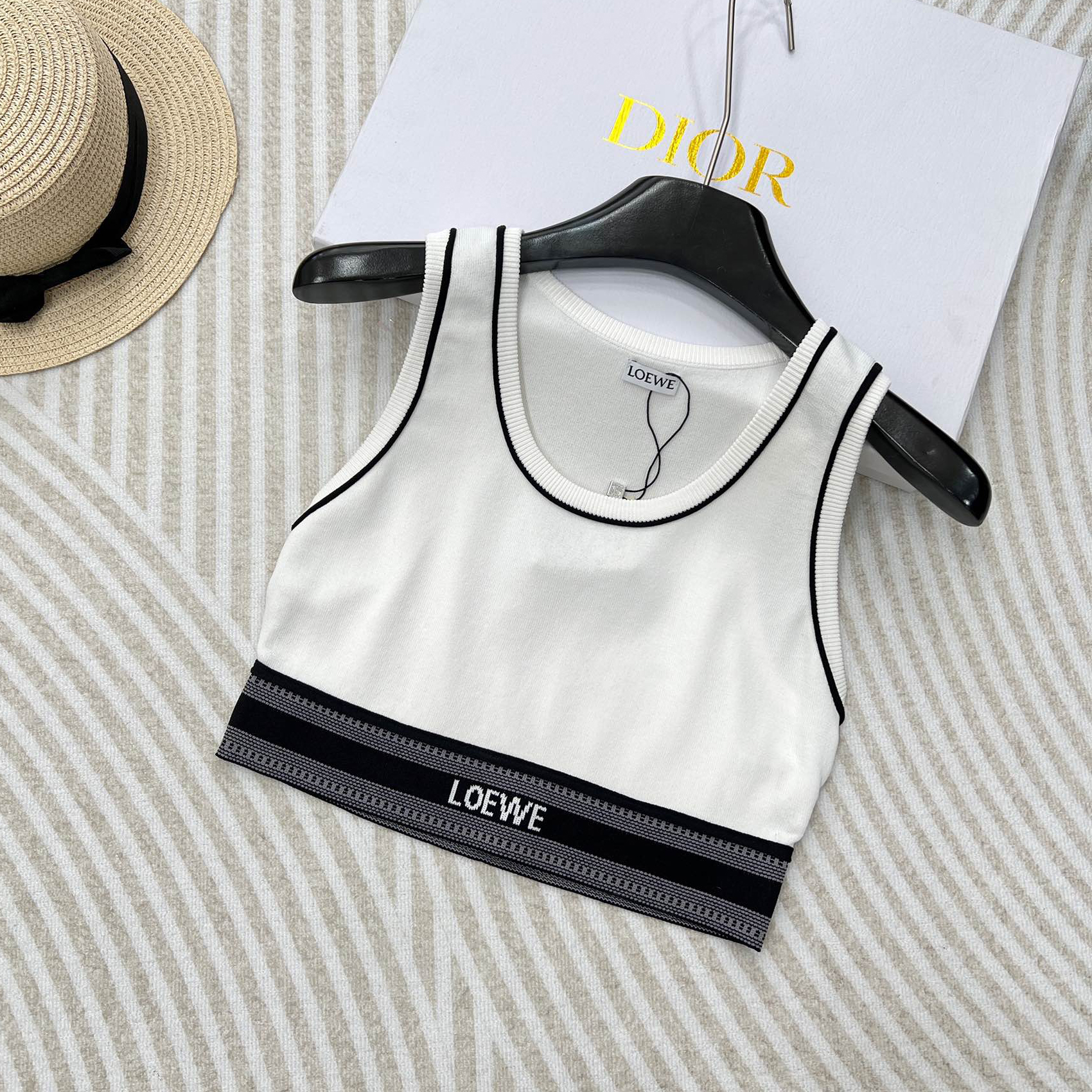 NIGO Loewe Women's Summer Colorblocked Monogrammed Knit Jacquard Cami Tank Top #nigo76233