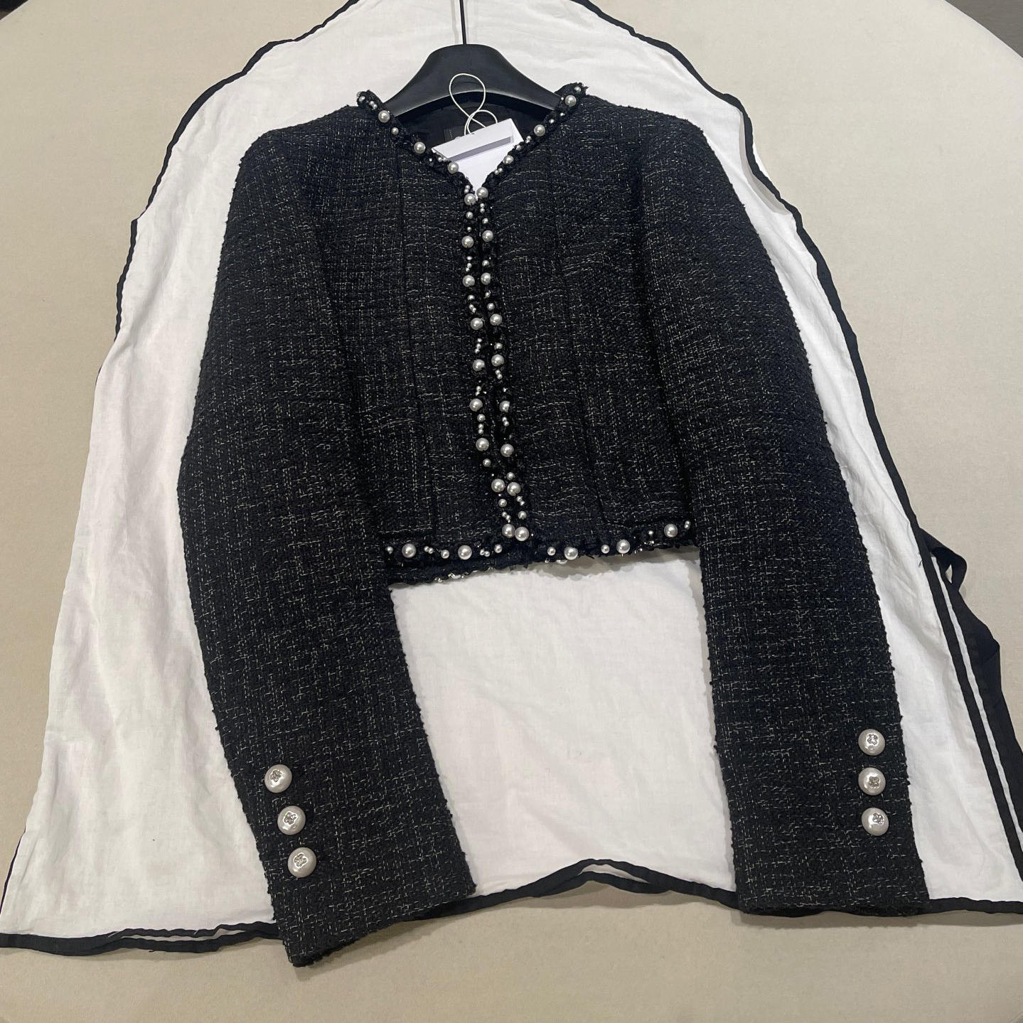 NIGO Chanel Women's Spring Solid Color Round Collar Wool Tweed Long Sleeve Single Breasted Jacket #nigo76241