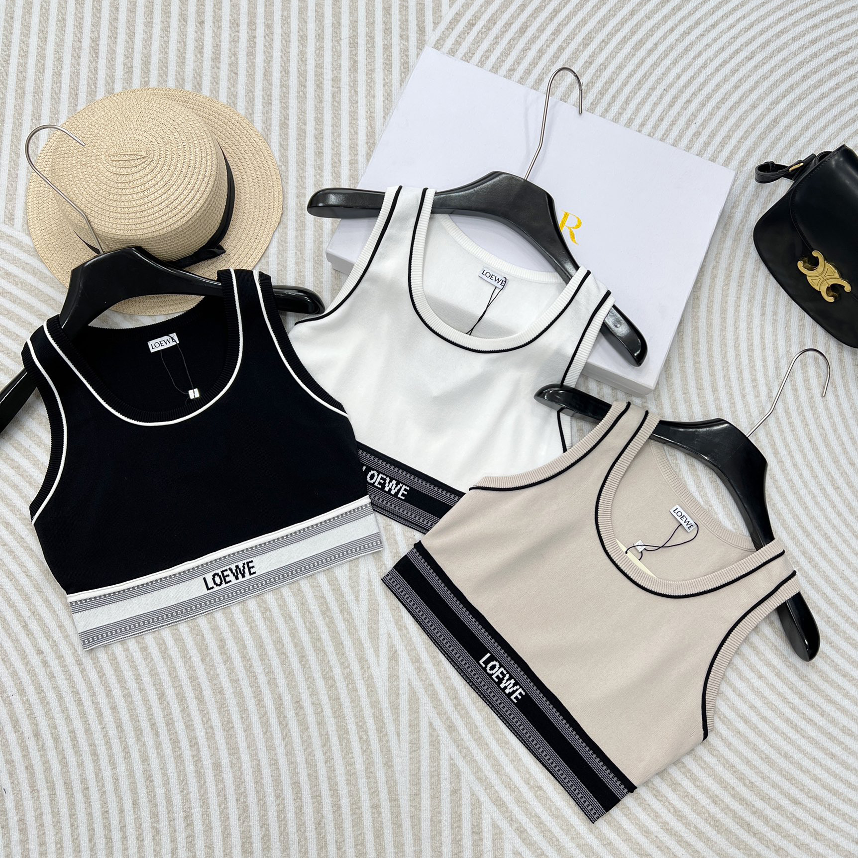 NIGO Loewe Women's Summer Colorblocked Monogrammed Knit Jacquard Cami Tank Top #nigo76233