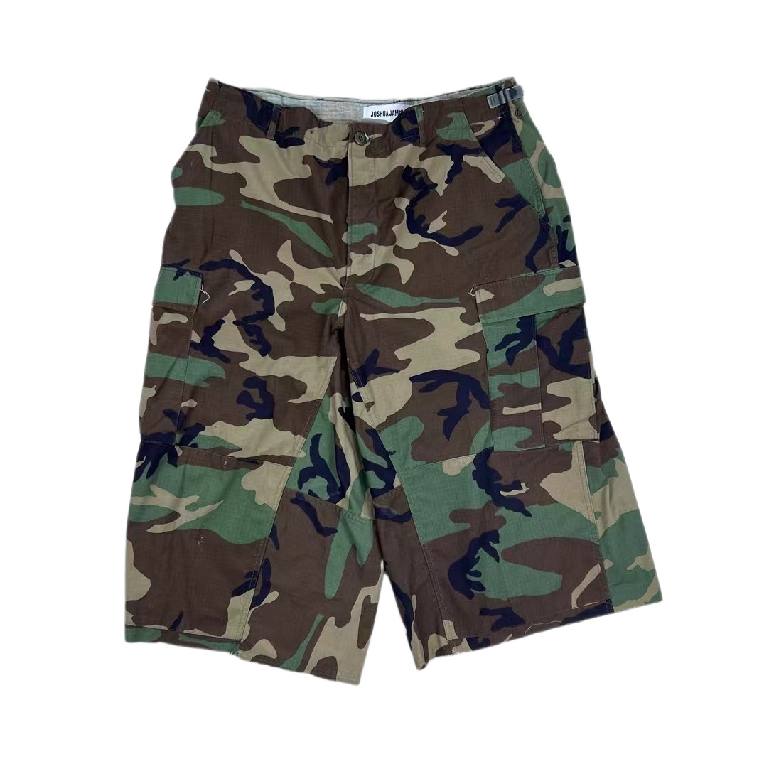 NIGO Joshua Jamal Men's Spring And Summer Vintage Wide-legged Shorts Do Old Casual High Street Camouflage Work Jeans Pants Ngvp #nigo8762