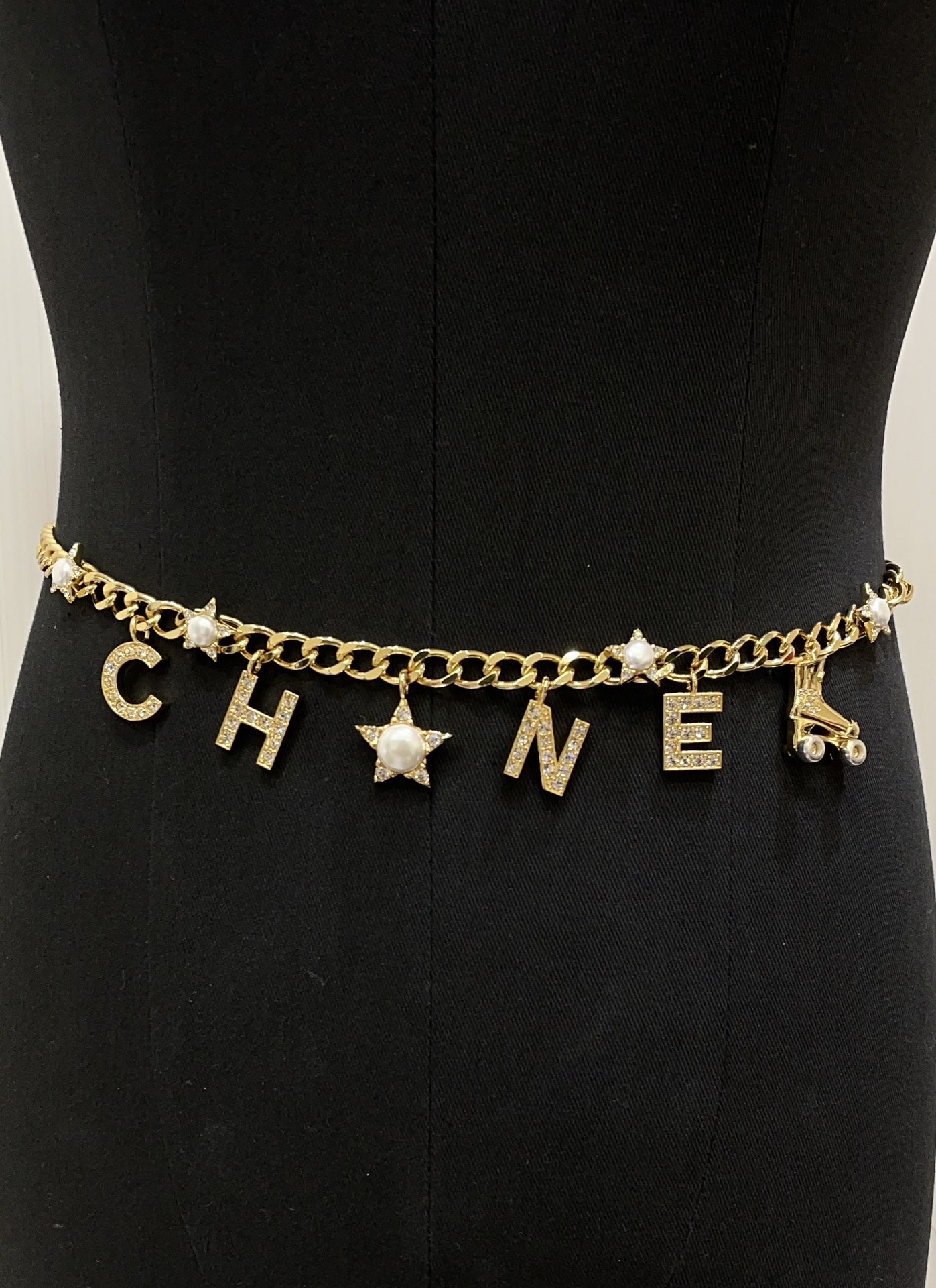 NIGO Chanel Women's Full Diamond Logo Star Pulley Decoration Solid Color Pendant Necklace Waist Chain Jewelry Accessories #nigo76225