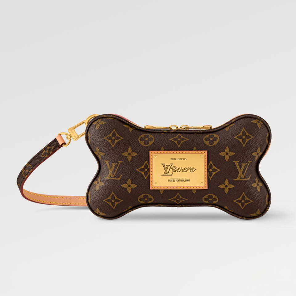 NIGO Louis Vuitton Women's BONE Mini Handbag Adjustable Detachable Shoulder Strap Logo Solid Color Leather Crossbody Bag Bags M12615 #nigo81164