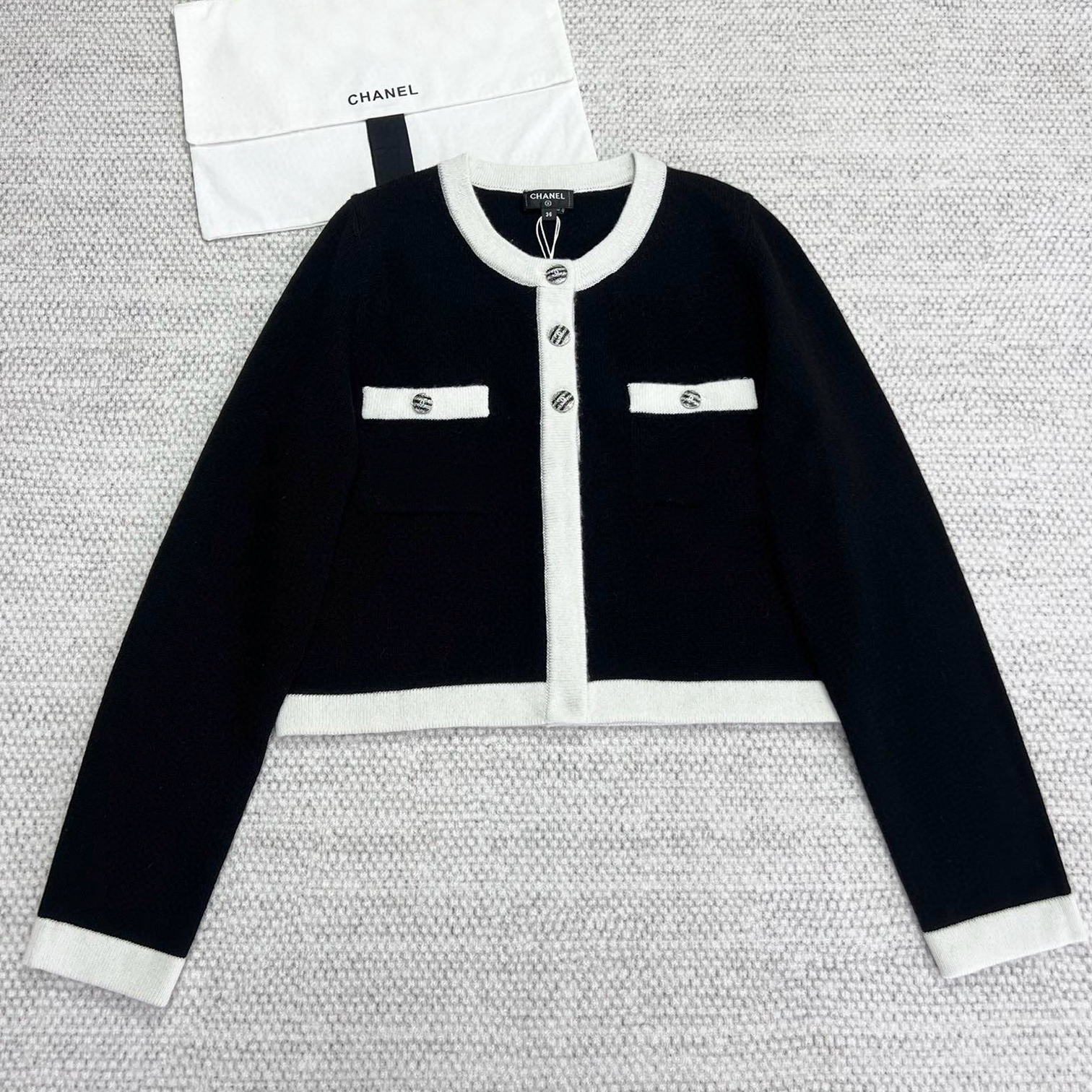 NIGO Chanel Women's Spring & Autumn Colorblocking Round Neck Single Breasted Cashmere Knit Long Sleeve Cardigan #nigo76224