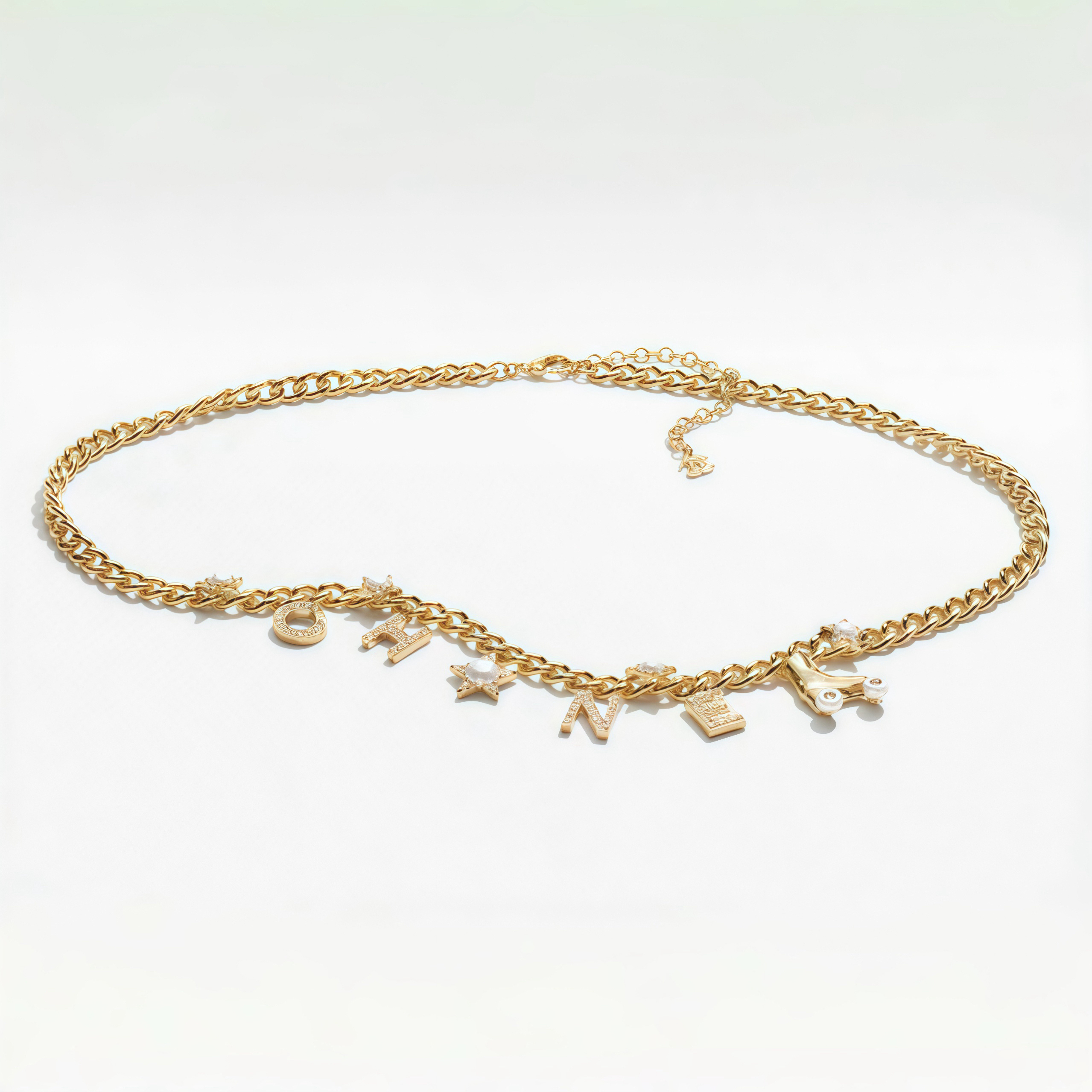 NIGO Chanel Women's Full Diamond Logo Star Pulley Decoration Solid Color Pendant Necklace Waist Chain Jewelry Accessories #nigo76225