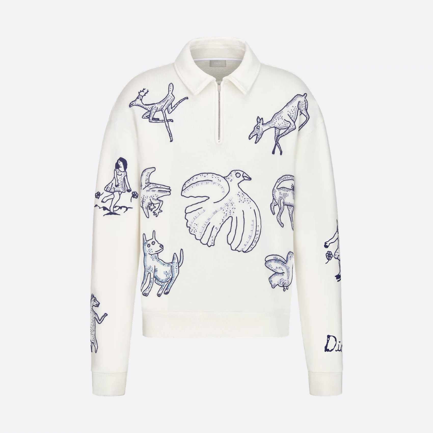 NIGO Dior Men's Summer Pattern Printed Solid Color Zipper Lapel Neckline Long Sleeve Sweatshirt #nigo76262