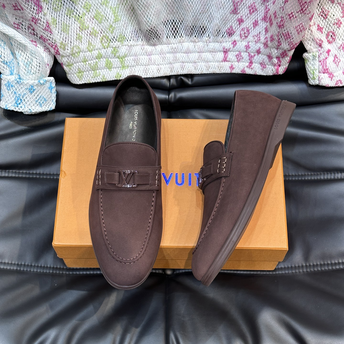 NIGO Louis Vuitton Men's Spring Autumn Solid Color Letter Print Suede Leather Casual Loafers Shoes #nigo76245