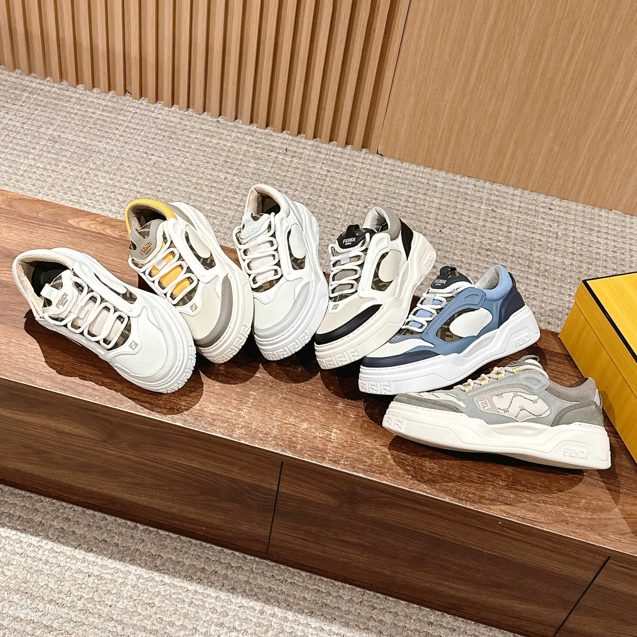 NIGO Fendi Force Men's All Season Colorblock Leather Low Top Lace Up Sneakers Shoes #nigo76253