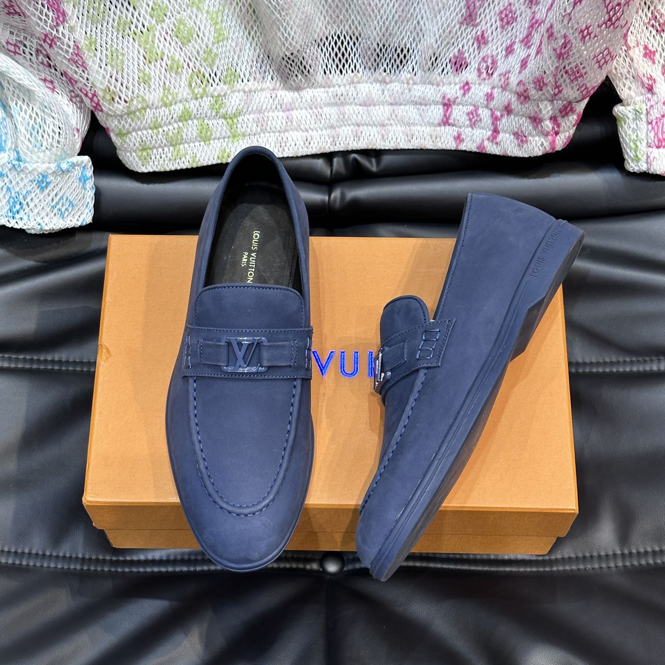 NIGO Louis Vuitton Men's Spring Autumn Solid Color Letter Print Suede Leather Casual Loafers Shoes #nigo76245