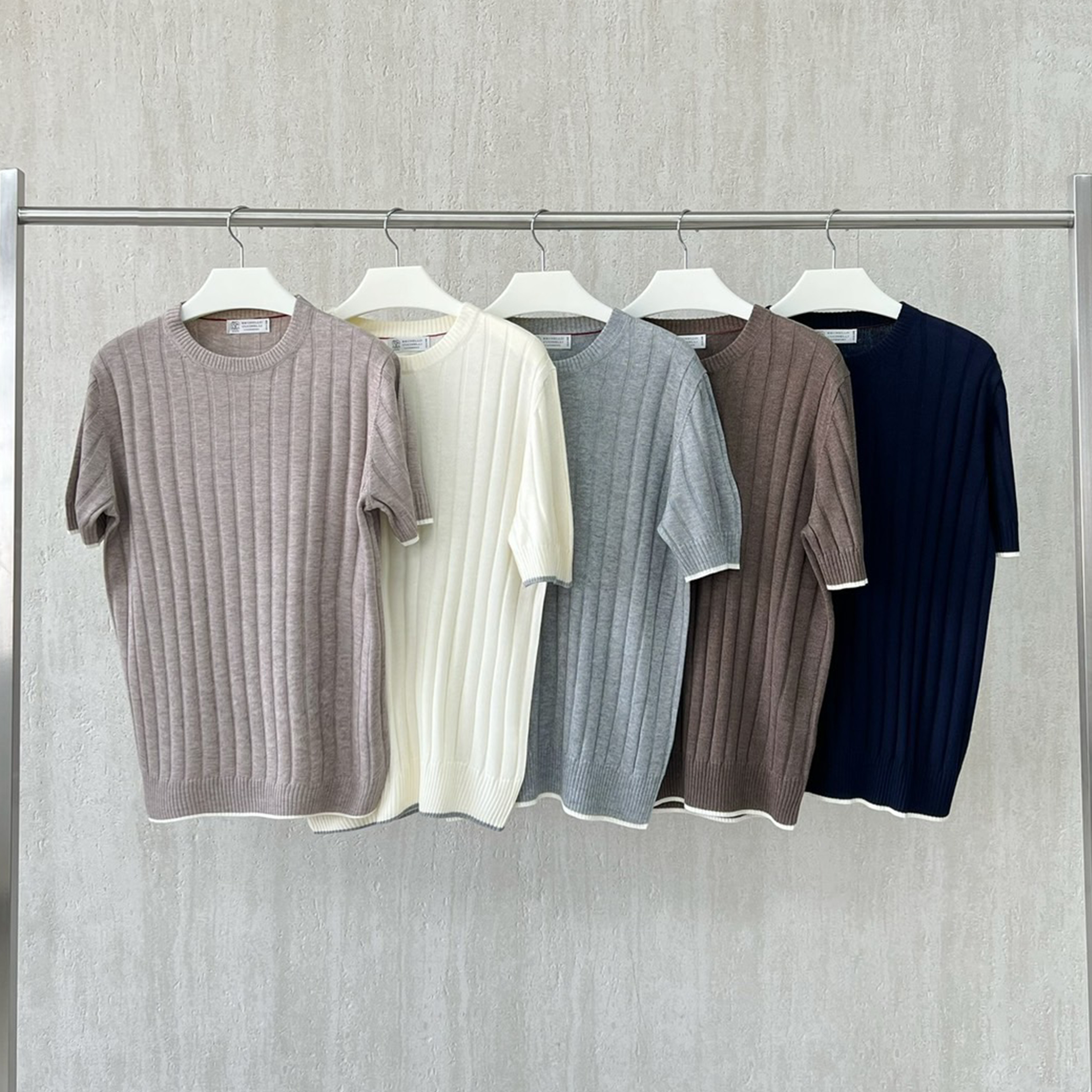 NIGO Brunello Cucinelli Spring And Summer Men's Flat Ribbed Linen And Cotton Knitted T-Shirt Fashion Trend Casual Comfortable Round Neck T-Shirt Ngvp #nigo1348