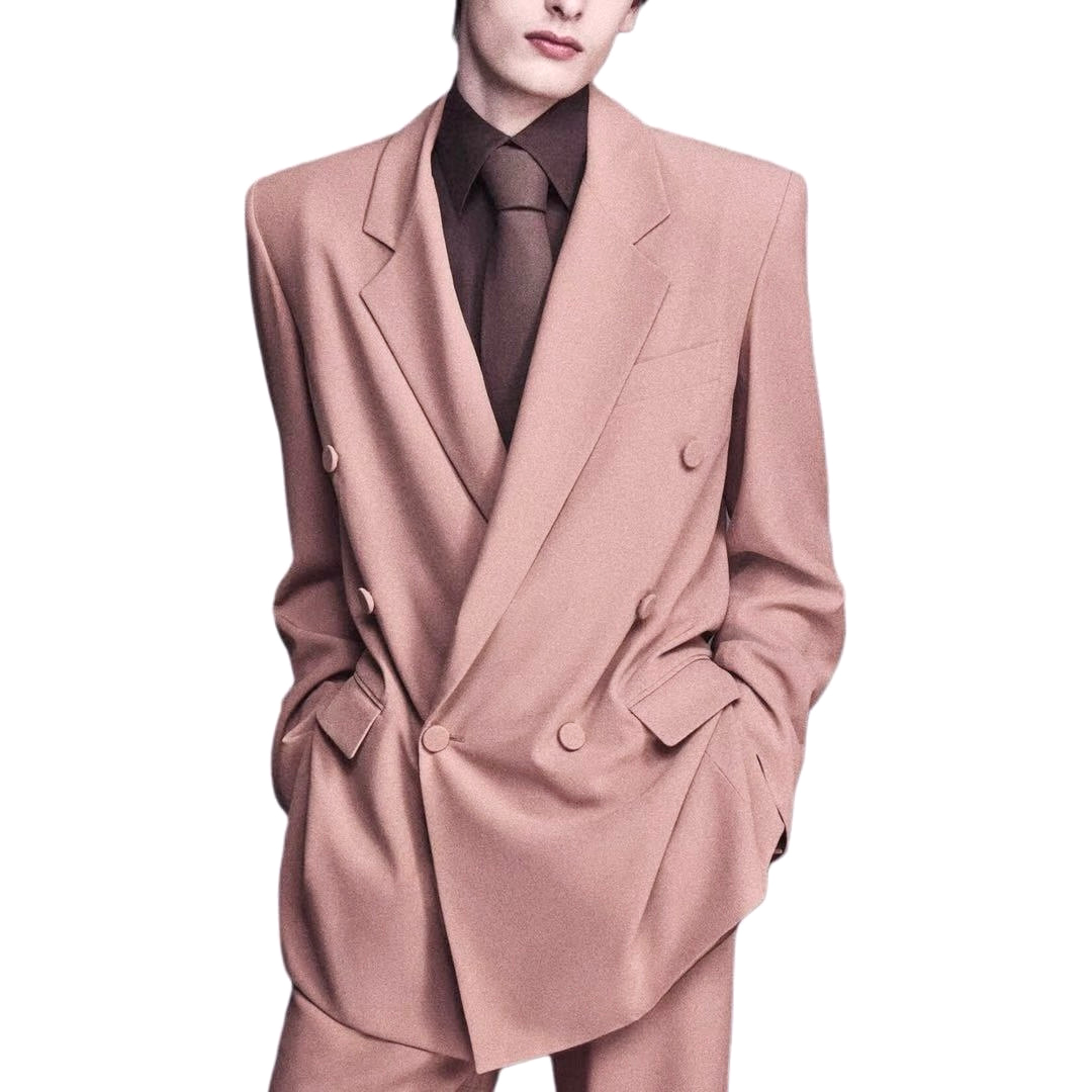 NIGO SAINT LAURENT Women's Spring and Autumn Solid Color Double Breasted Long Sleeve Blazer Jacket Western Pants Suit Set （Please contact customer service to confirm the size before purchase）#nigo76278