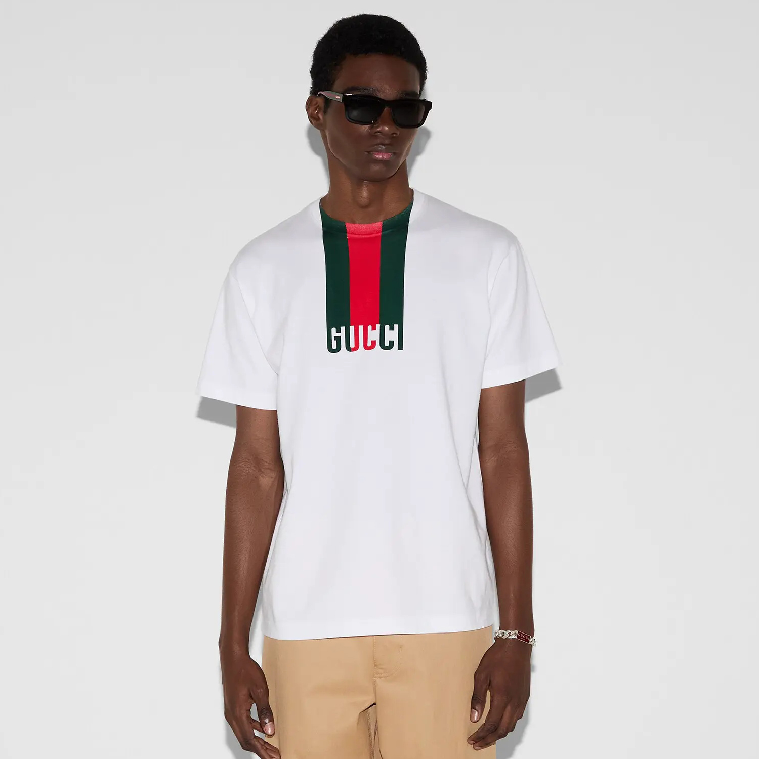 NIGO Gucci Men's Summer Colorblock Printed Round Neck Cotton Short Sleeve T-Shirt #nigo76272