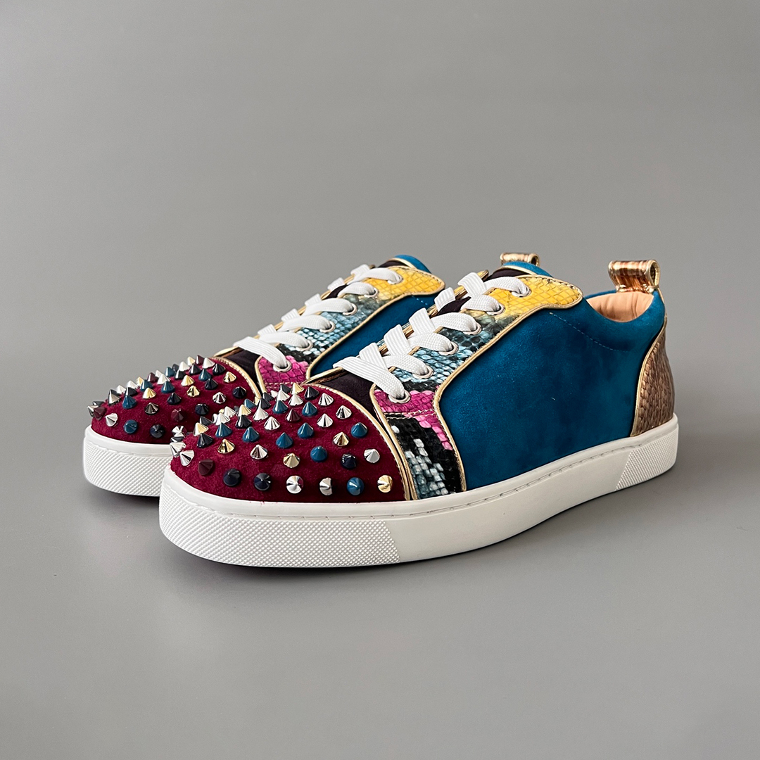 NIGO Christian Louboutin Men Women Fashion Solid Color Round Toe Low Top Board Shoes Leather Casual Shoes Ngvp #nigo1417