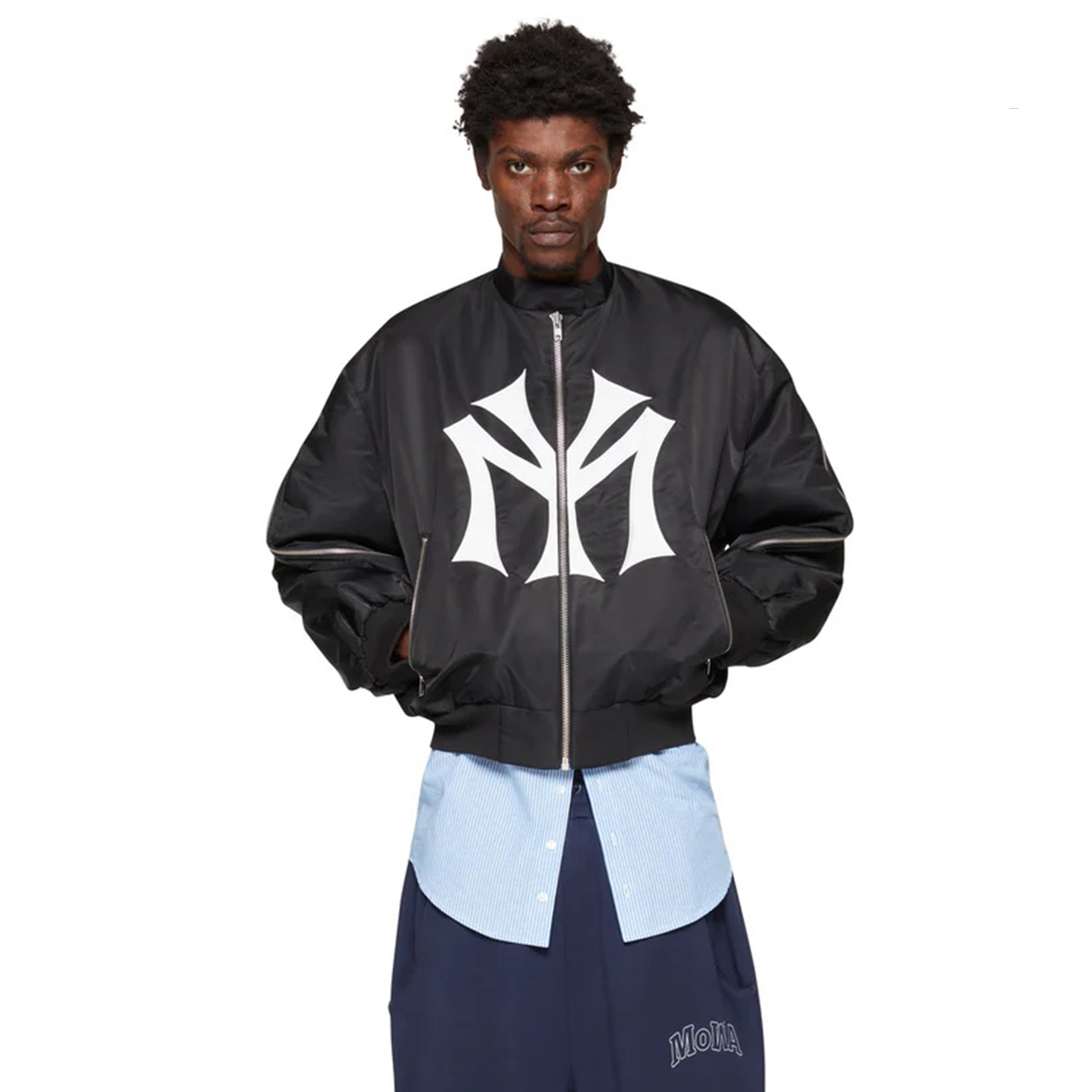 NIGO Mowalola My City Zip Jacket Ma-1 Bomber Yvl Playboicarti Autumn Winter High Street Dark Hip Hop Round Neck Long Sleeve Jacket Ngvp #nigo1349