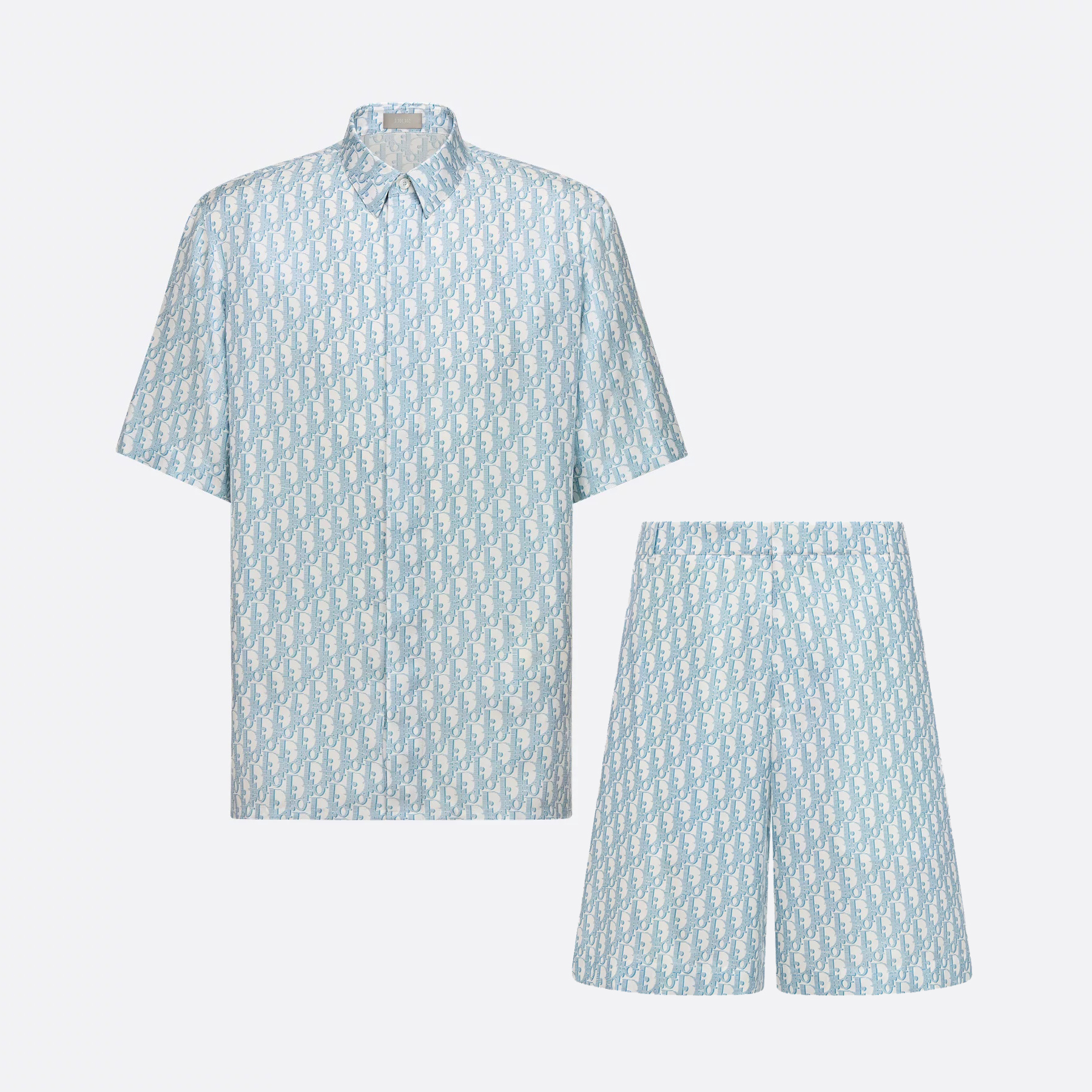 NIGO Dior Men's Summer Solid Color Letter Printed Single Breasted Short Sleeve Shirt Shorts Set Suit #nigo76284