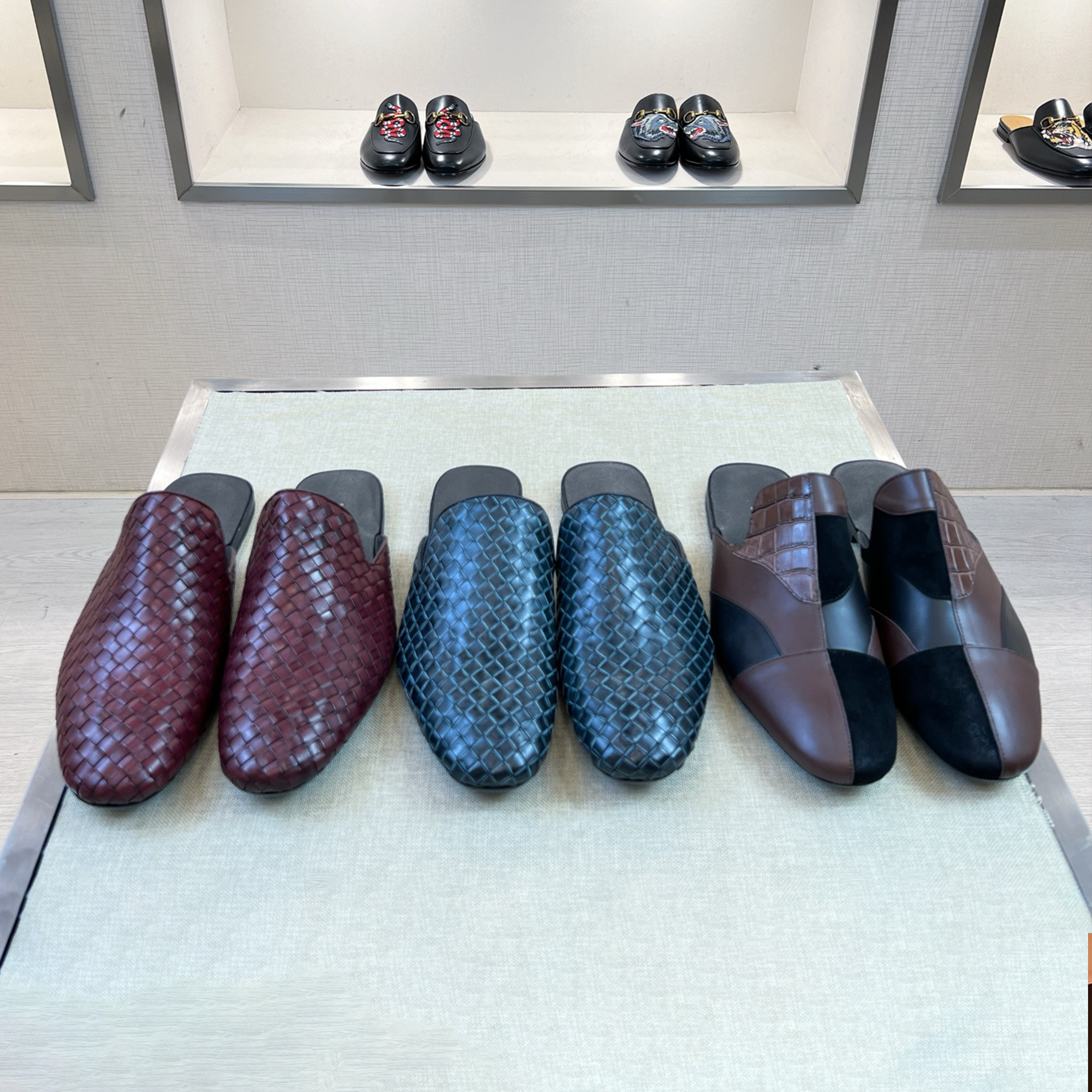 NIGO Bottega Veneta Men's Spring And Summer Woven Leather Slippers Fashion Formal Temperament Comfortable Leather Shoes Ngvp #nigo1463