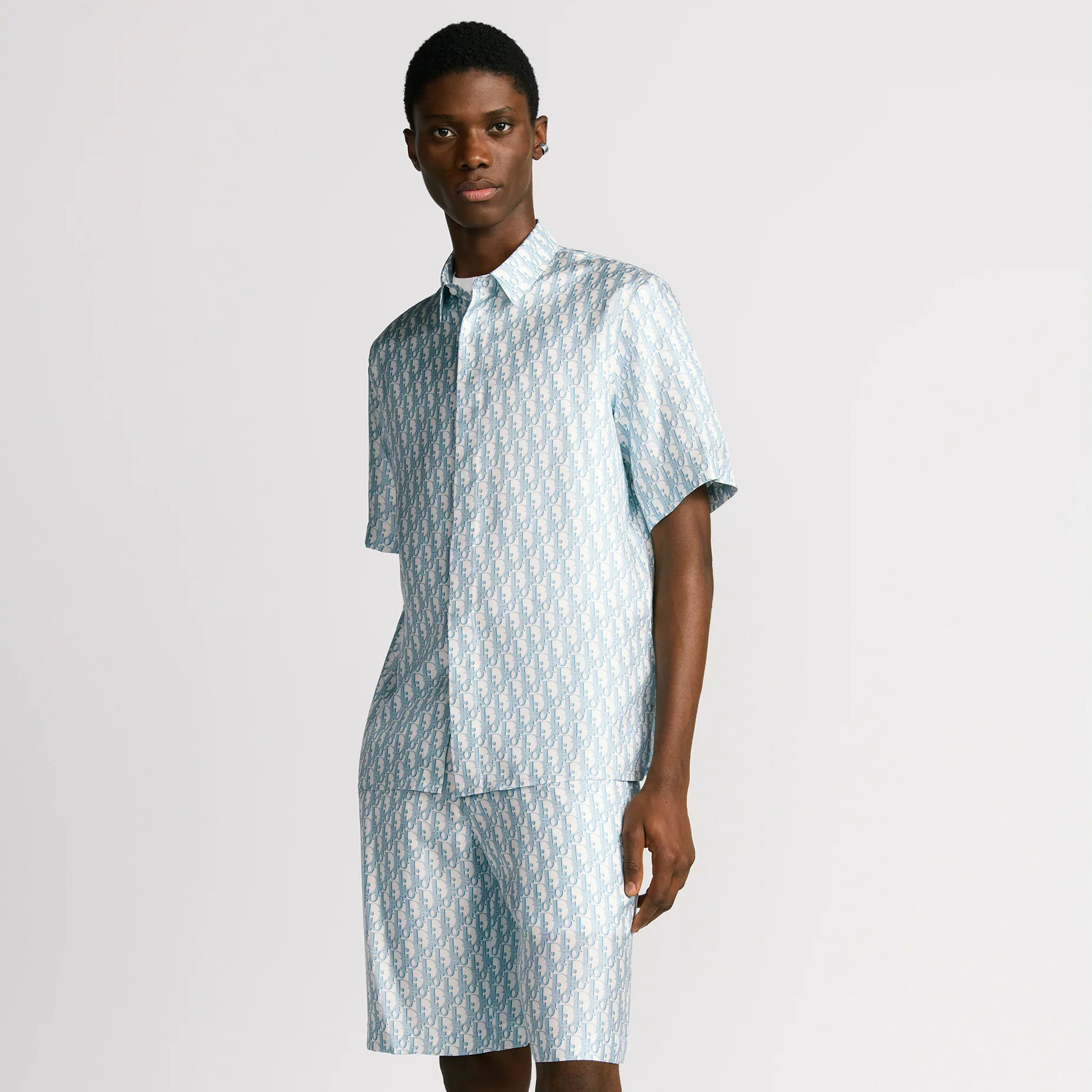 NIGO Dior Men's Summer Solid Color Letter Printed Single Breasted Short Sleeve Shirt Shorts Set Suit #nigo76284