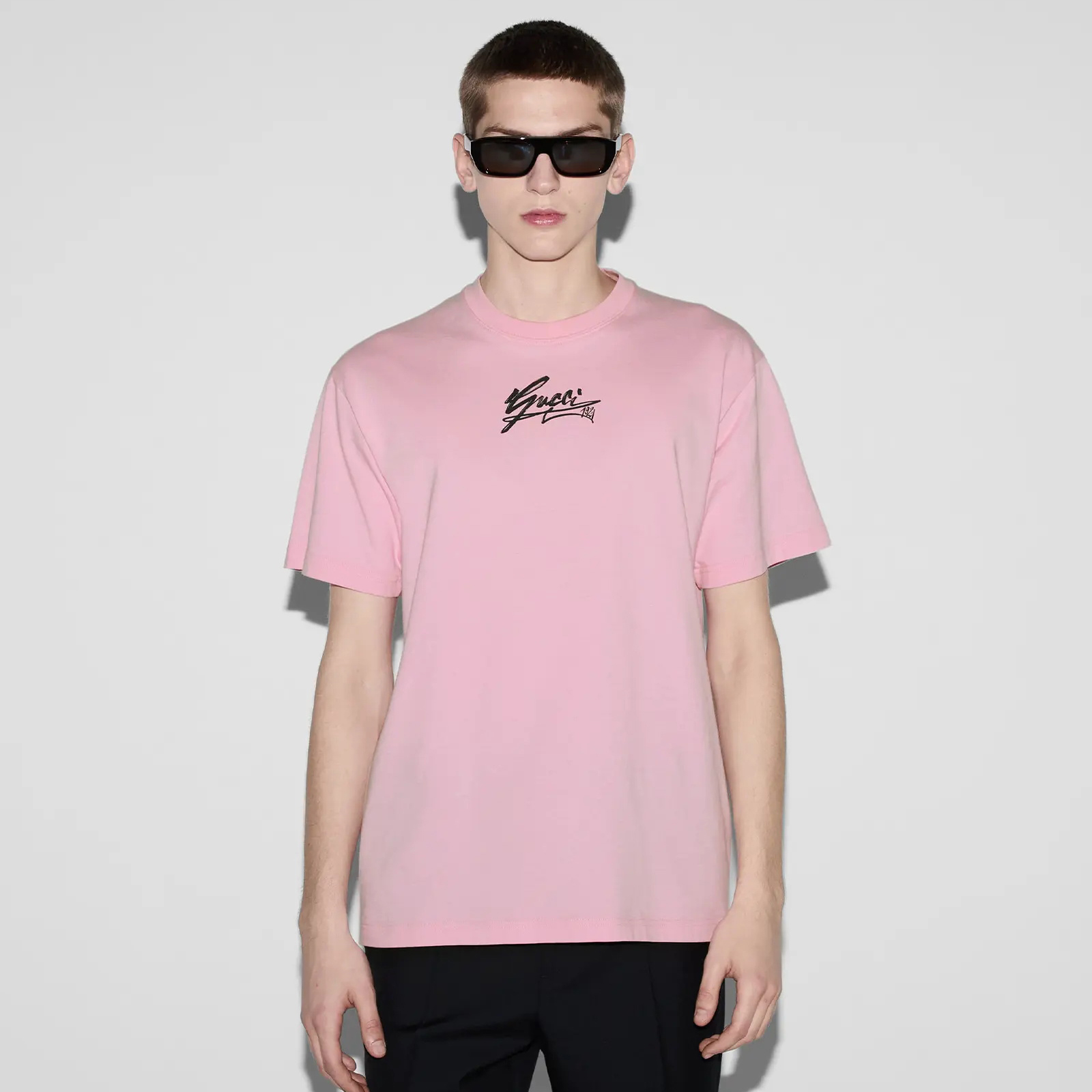 NIGO Gucci Men's Summer Solid Color Letter Print Round Neck Cotton Short Sleeve T-Shirt #nigo76315